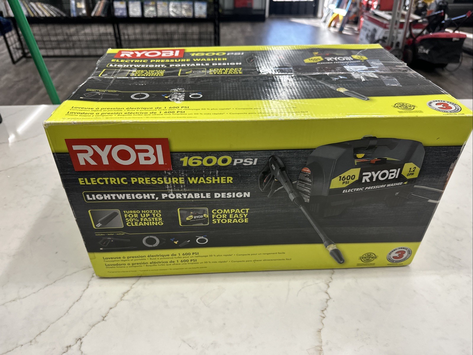 RYOBI 1600 PSI 1.2 GPM Cold Water Corded Electric Pressure Washer
