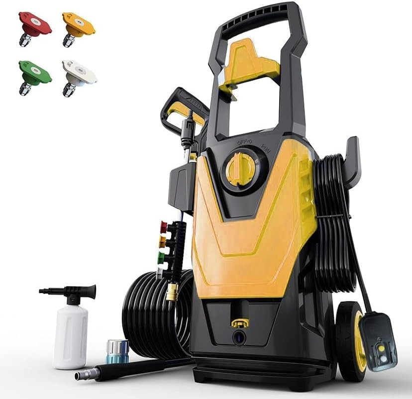 Yellow 5000PSI Power Washer for Cars, Patios, and More – Multi-Purpose Cleaning