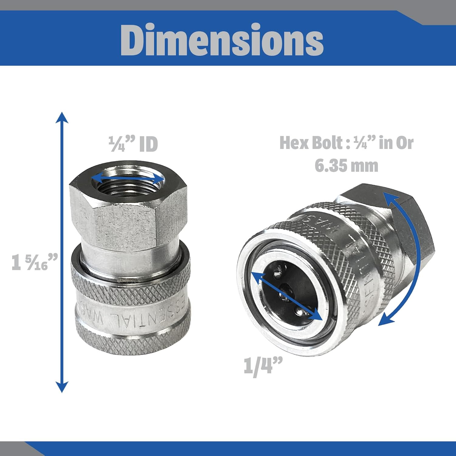 Stainless Steel ¼” Quick Connect Female NPT | Pressure Washer Quick Connect Fitt