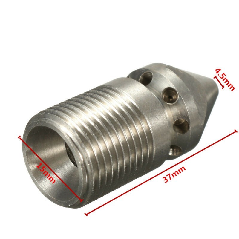 3/8 Male Pressure Washer Sewer Jetter Spray Head Hose Drain Cleaner Nozzle Part