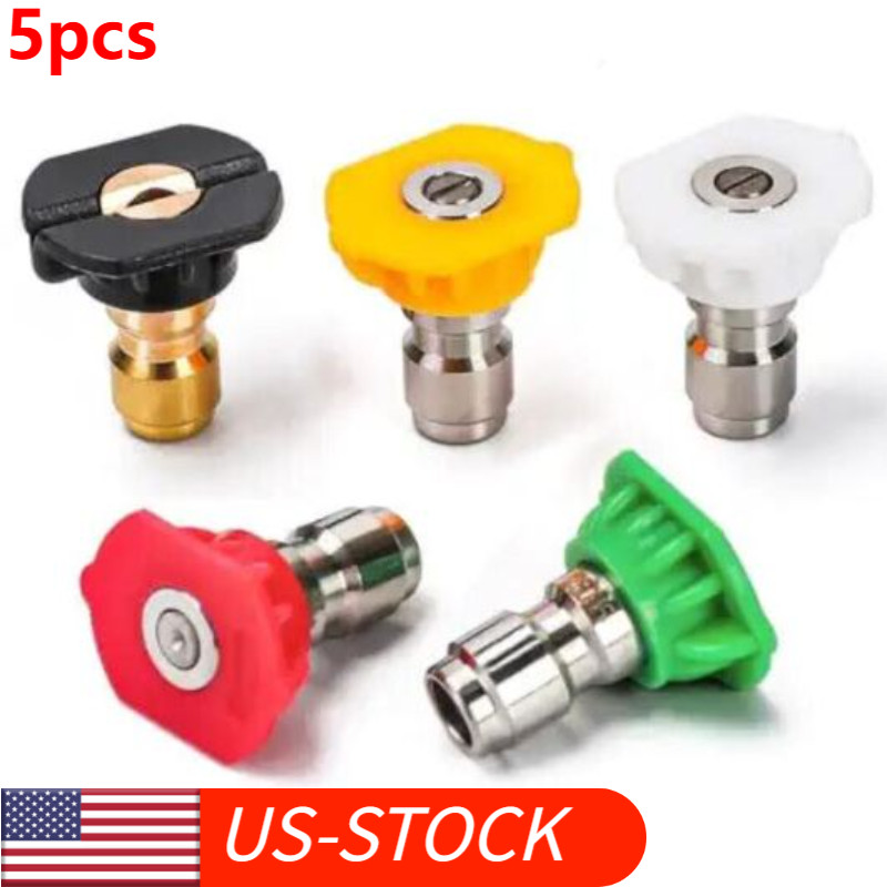 Pressure Washer Spray Tips Nozzles High Power Kit Quick Connect 1/4″ Set 5PC