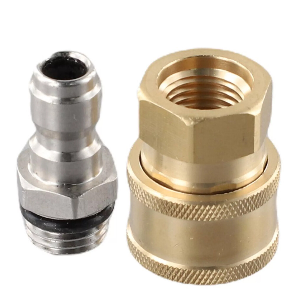 2x Pressure Washer Quick Release Connector Brass Tube Fitting 1/4 Male M22/14