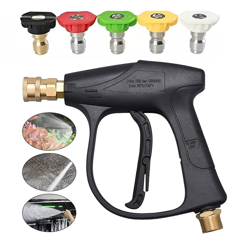 Car High Pressure Wash Water Gun Fan Shaped Quick Connector Nozzles Accessories