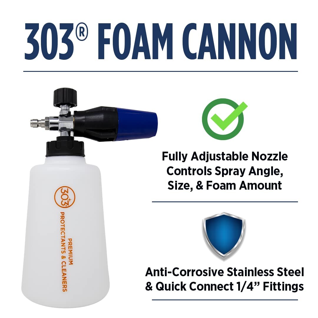 303 Products Foam Cannon for Pressure Washer, Heavy Duty Foam Gun with Anti-C…
