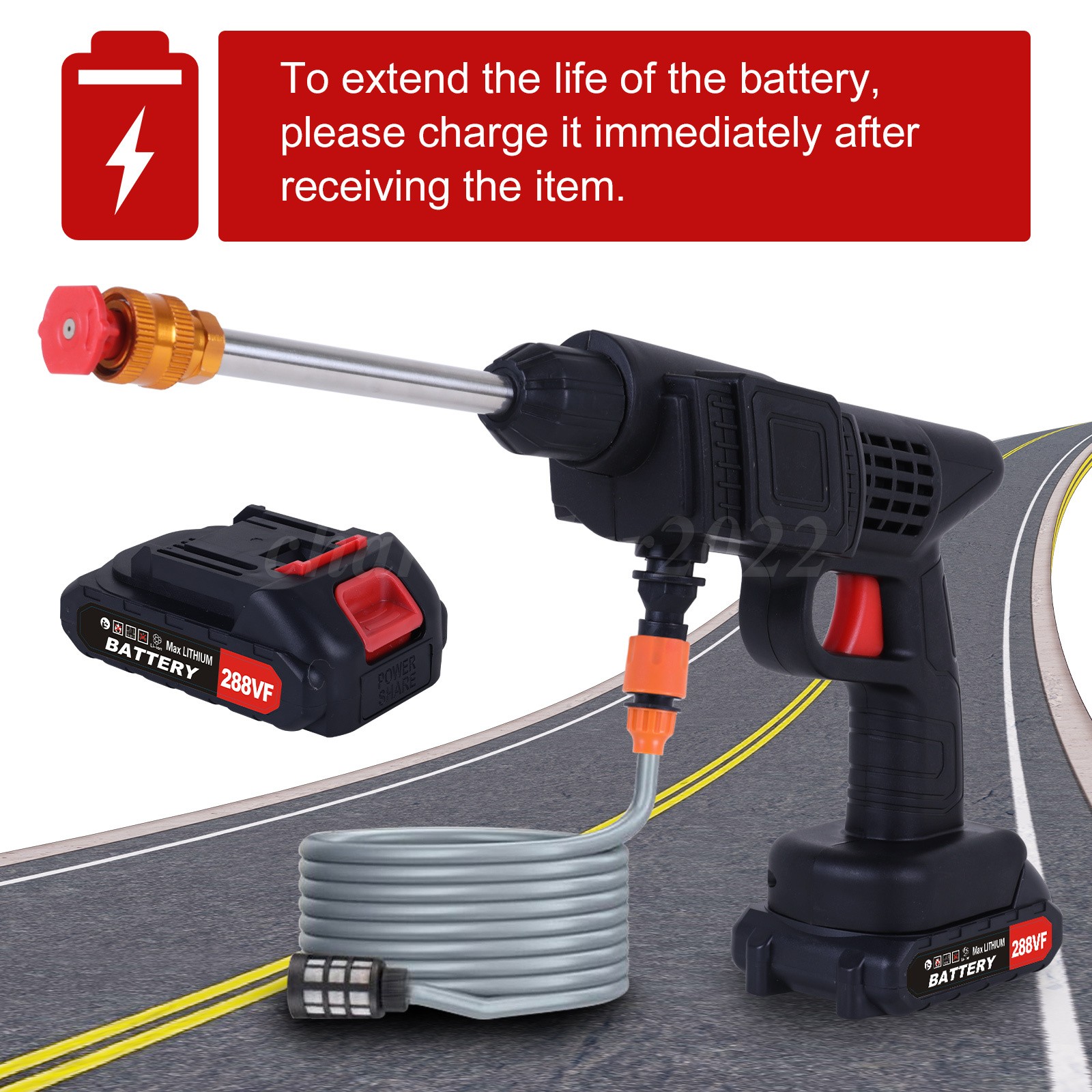 4000PSI High Pressure Car Power Washer Gun Spray Wand Lance Nozzle and Hose Kit