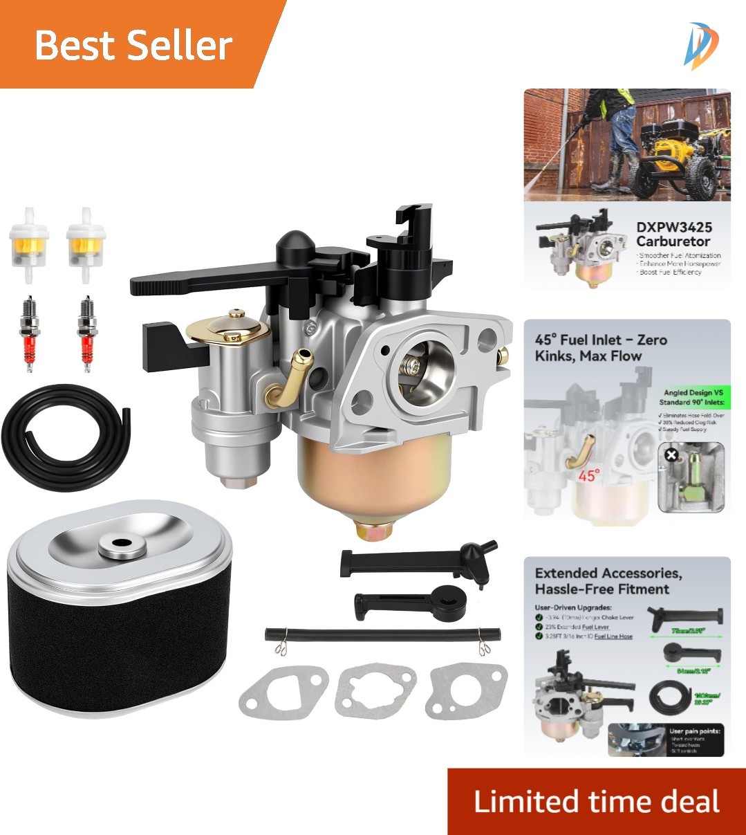 Efficient Replacement Carb Kit for 3400 PSI Pressure Washers – Smooth Operation