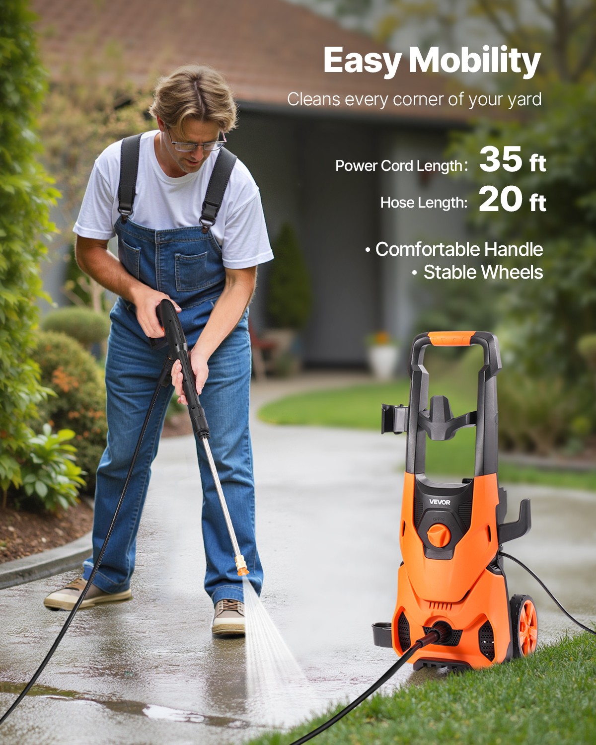 VEVOR Electric Pressure Washer Max 4200 PSI 2.8 GPM with Nozzles & Foam Cannon