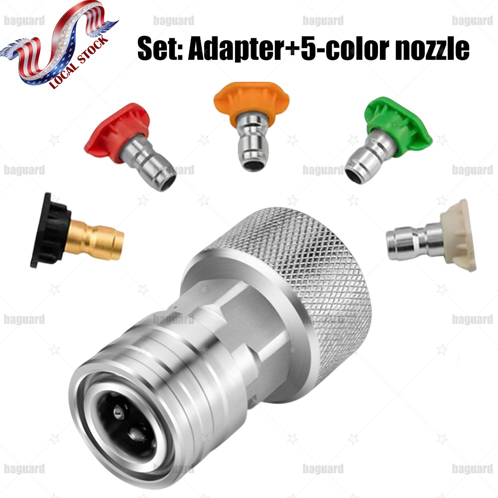 Garden Hose to Pressure Washer Adapter, 3/4″ GHT to 1/4″ Quick Connect Stainl