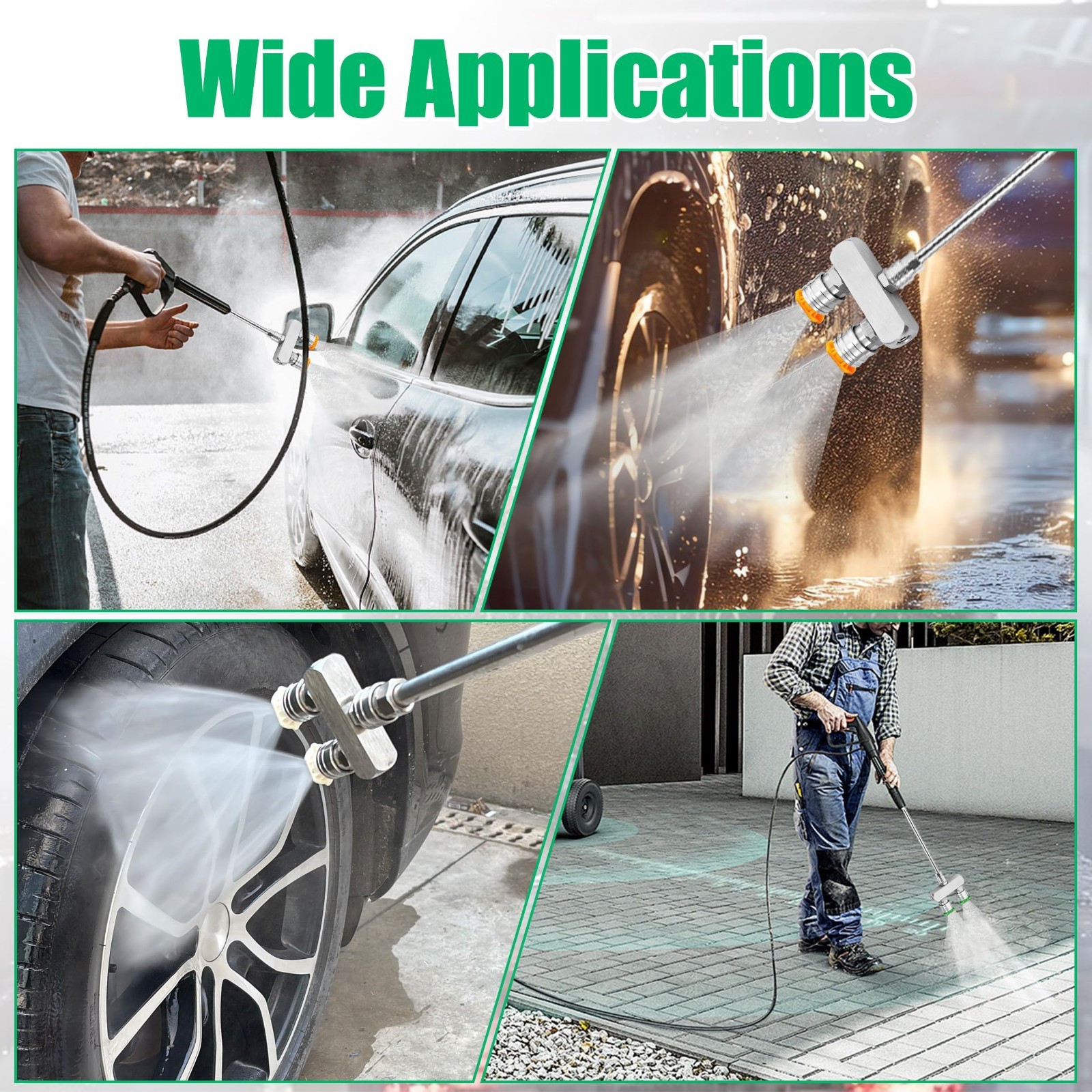 2-in-1 Pressure Washer Nozzle Tips Set, 8 Spray Tips, 5000 PSI, Quick Connect fo