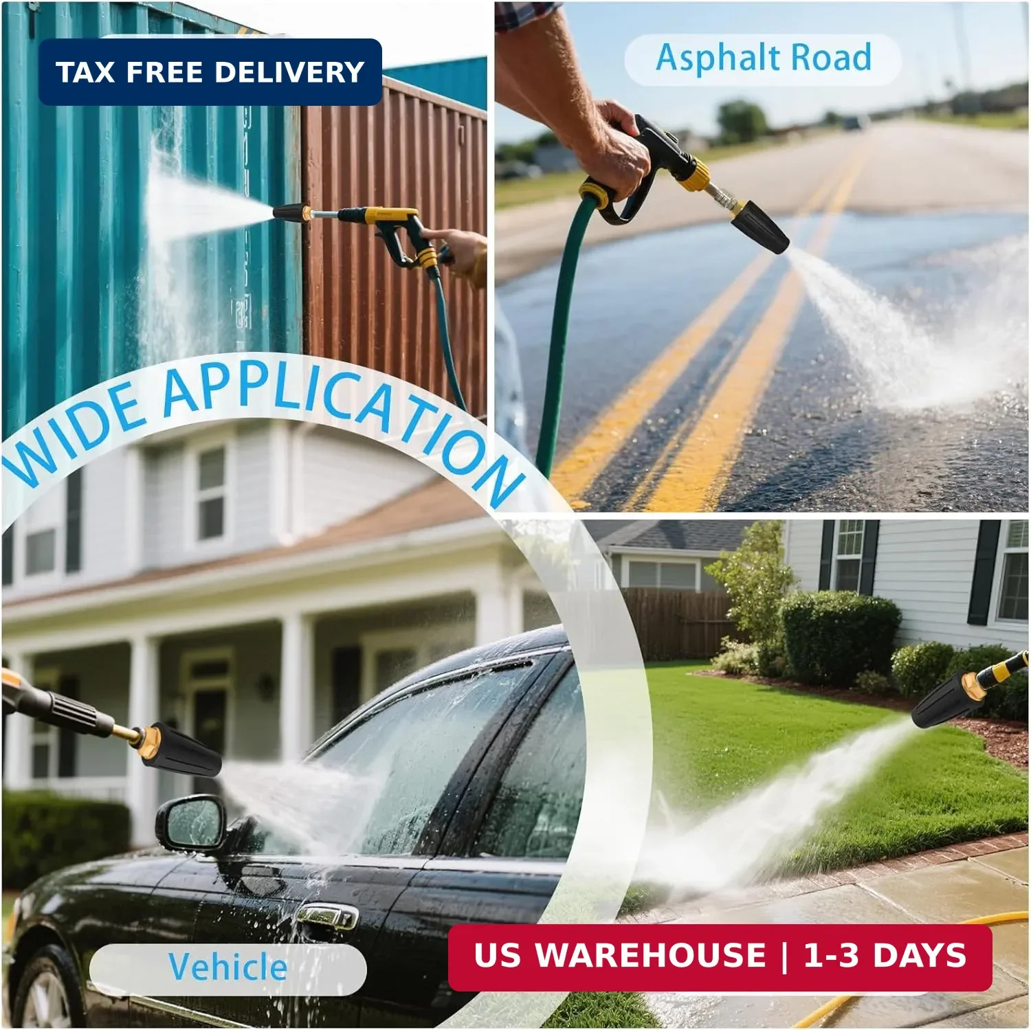 Turbo Nozzle Pressure Washer Tips, Max 4000 PSI, Upgrade 360° Rotating Turbo Spr