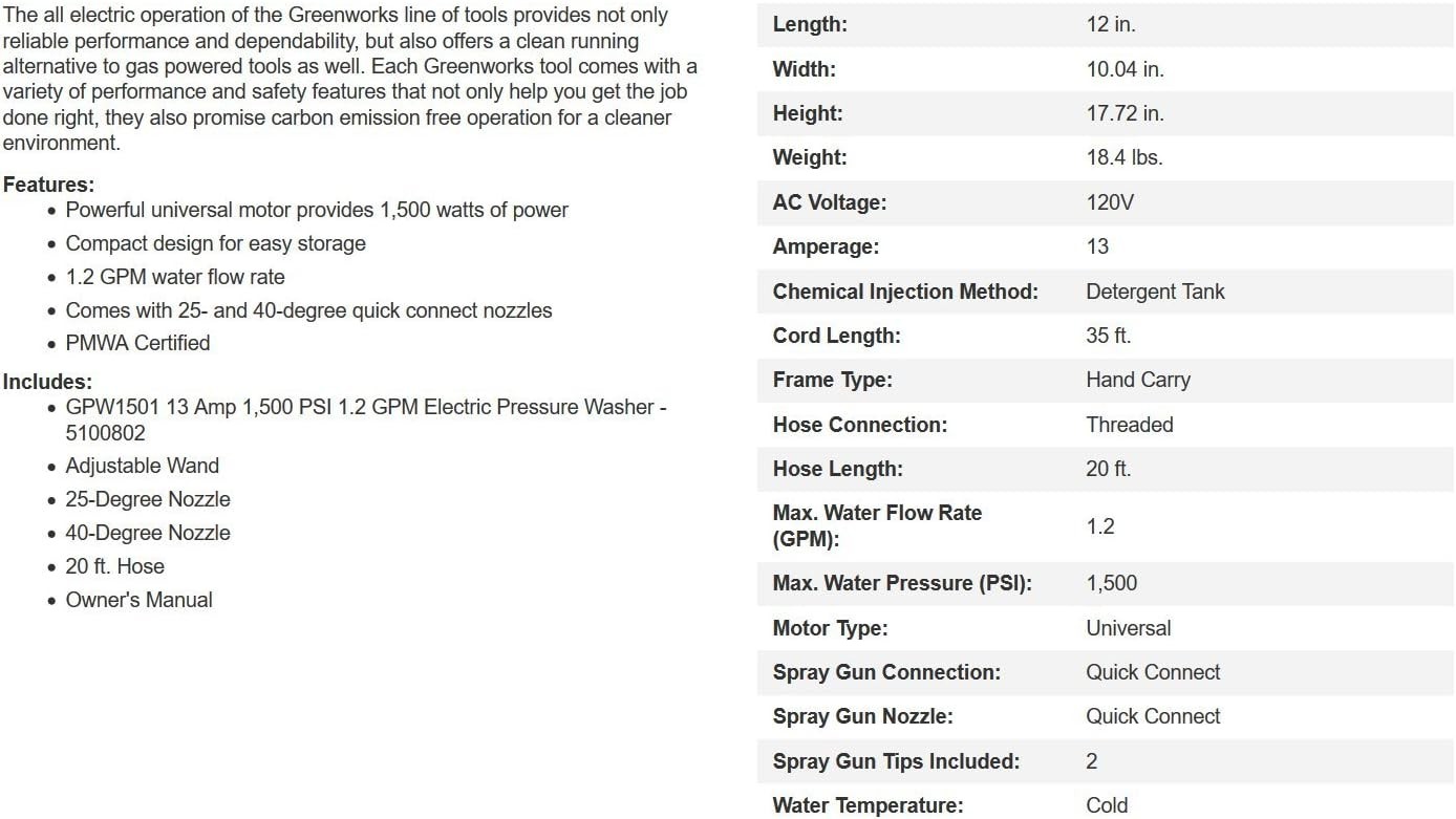 Pro Brushless 2700 PSI (CSA ) 2.3 GPM Max 1.2 GPM Electric