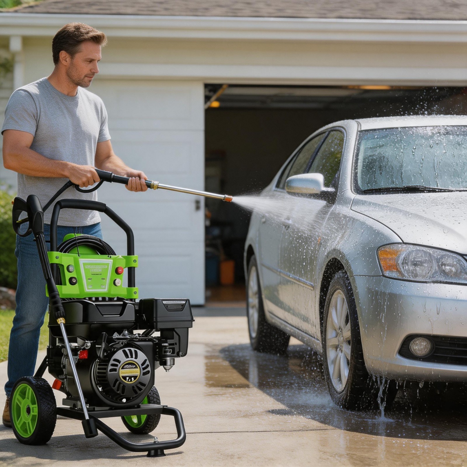 2650 PSI Gas Pressure Washer 2.4 GPM Power Cleaner w/ Pump Gun Wand 5 Nozzles US