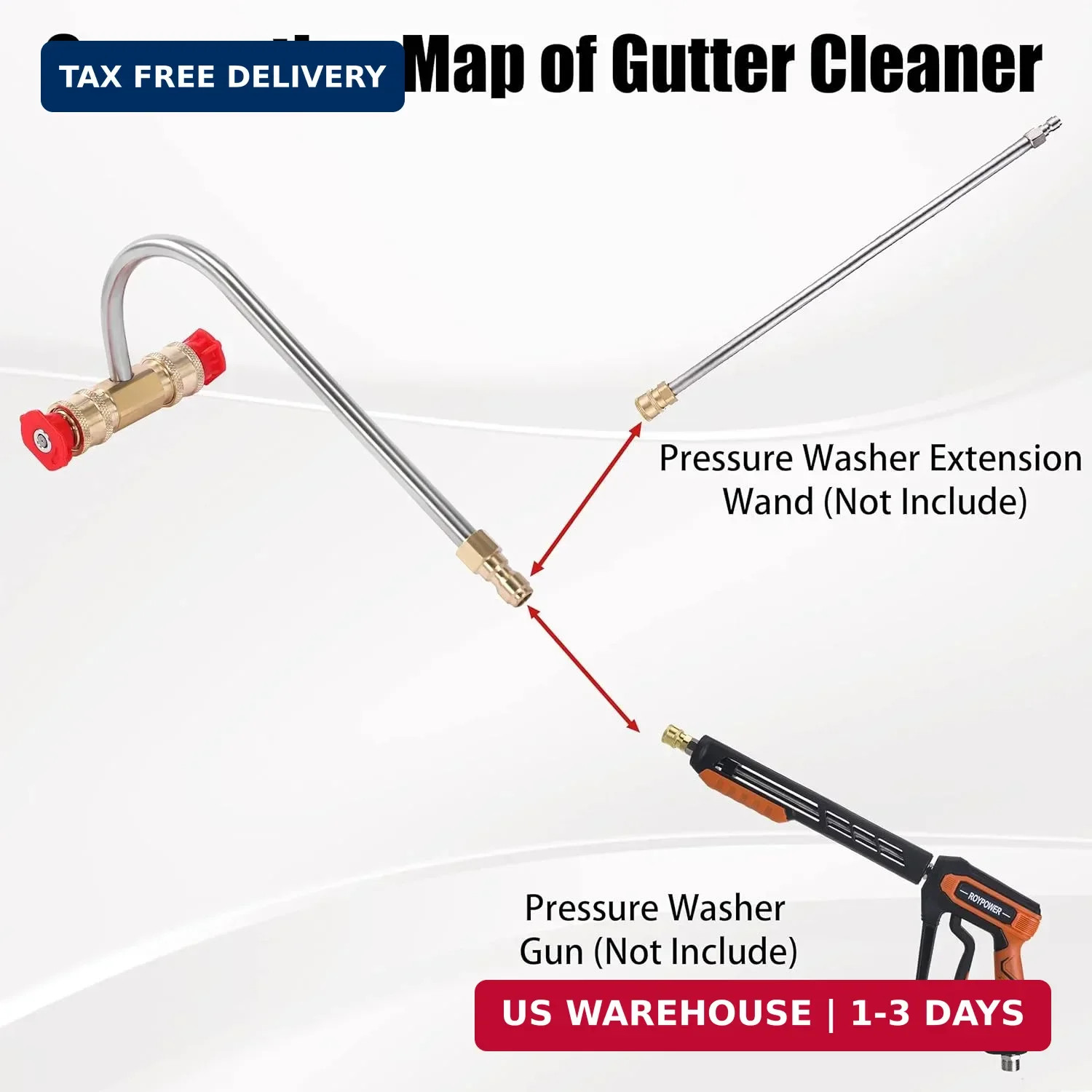 Pressure Washer Gutter Cleaner Attachment, 1/4 Inch Quick Connect | 4000
