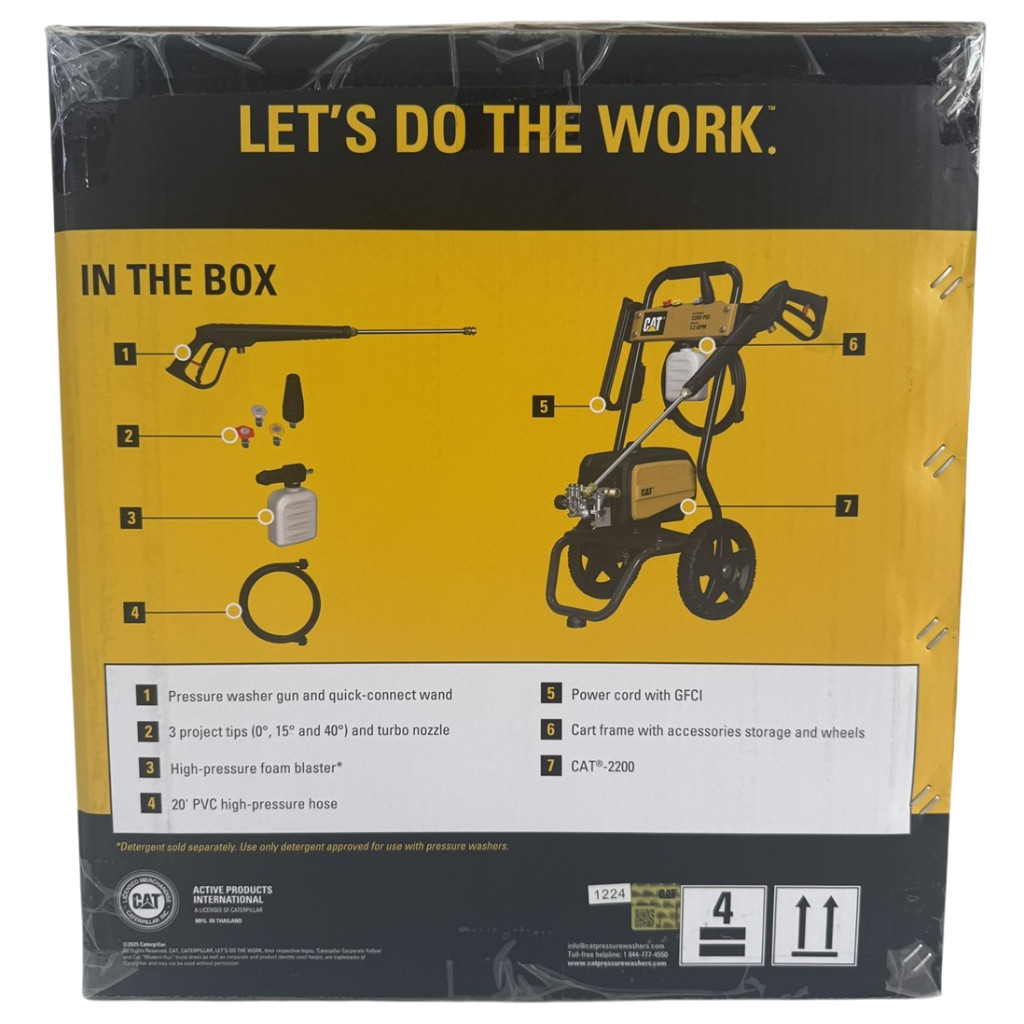 CAT Caterpillar NEW 2200 PSI Electric Pressure Washer Turbo Nozzle 3 Tip 1.2GPM