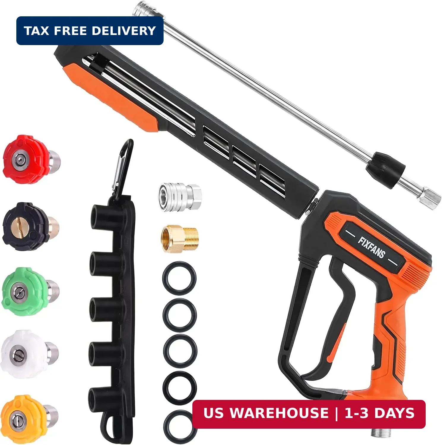 FIXFANS Pressure Washer Gun Kit, 5000PSI Power Washer Handle Gun with Replacemen