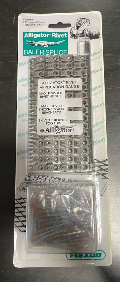 7″ Belt Splice Kit Alligator Rivet Baler Fasteners 4 Lace Strips 2 Pins Rivets