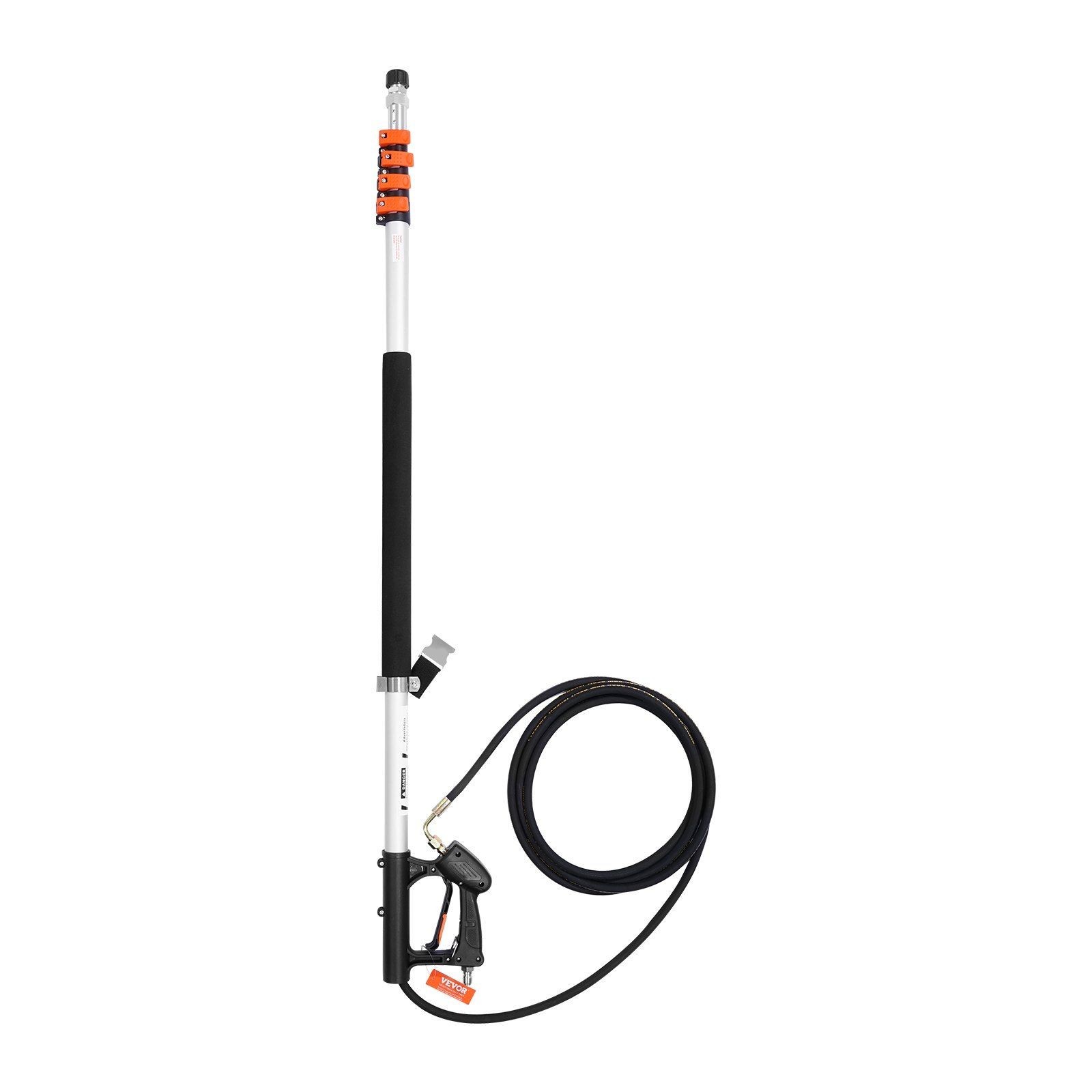 18FT Pressure Washer Telescoping Extension Wand 4000psi Spray w/Gutter Cleaner