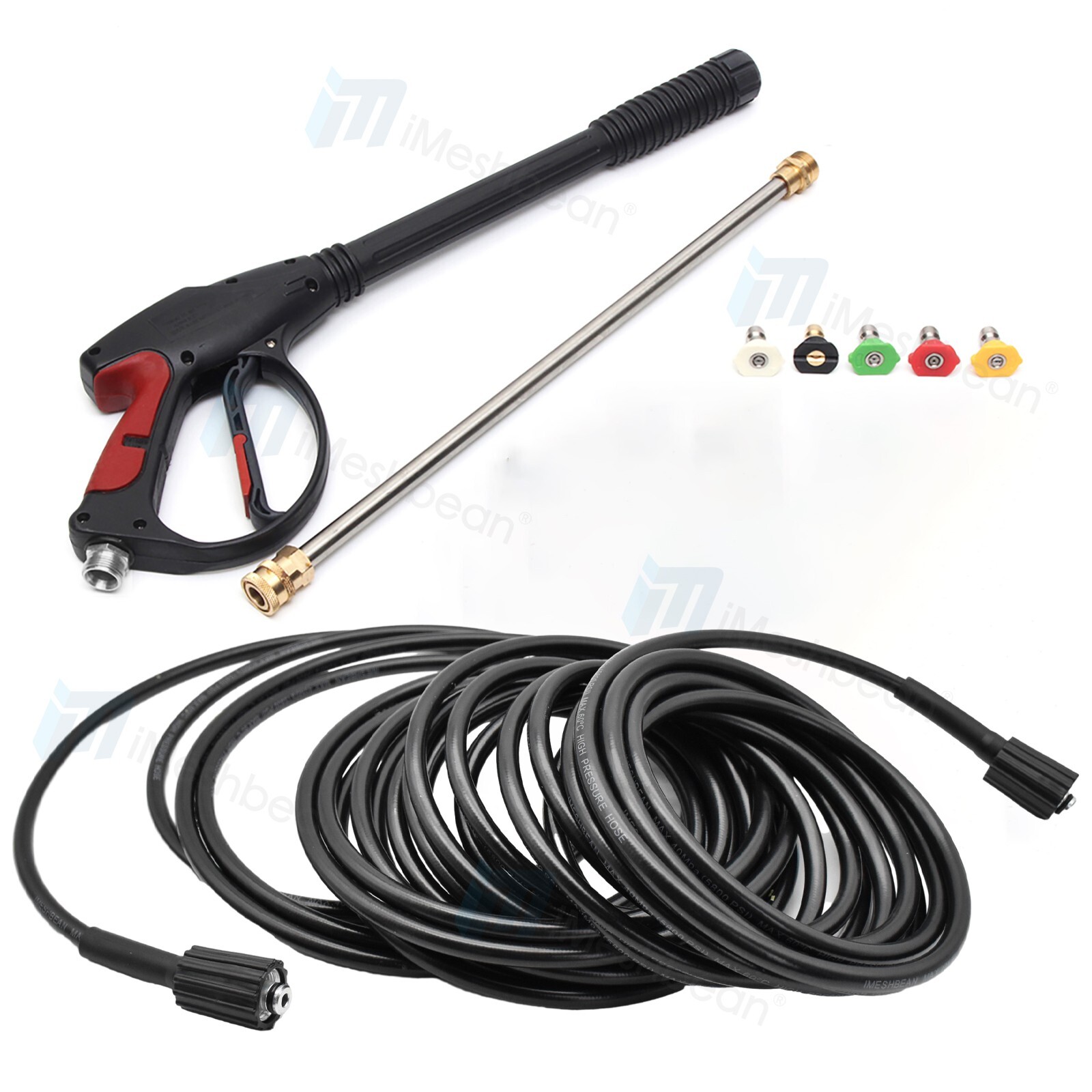 High Pressure 4000PSI Car Power Washer Gun Spray Wand Lance Nozzle and Hose Kit