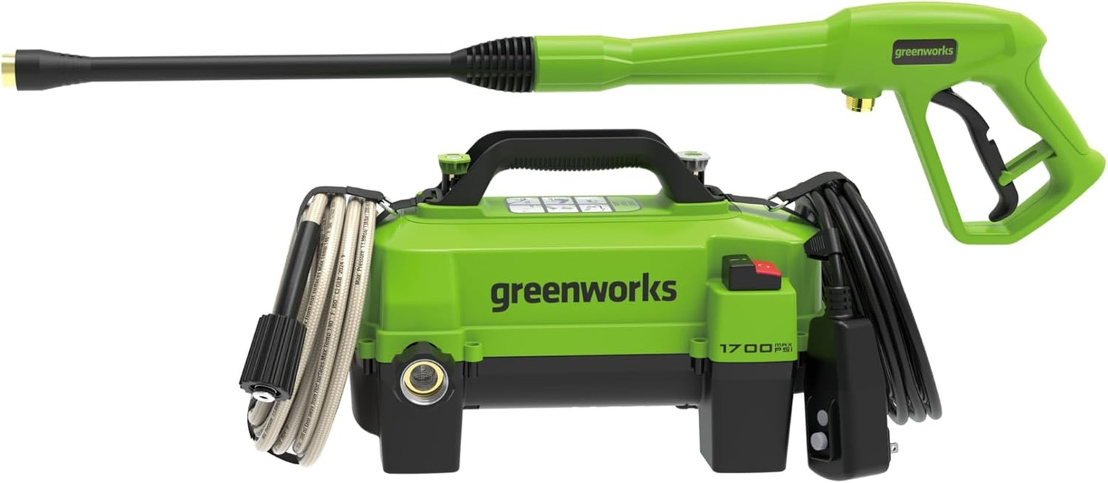 Greenworks 1700 PSI (1.2 GPM) Electric Pressure Washer (25°, 40° Nozzles) Ideal
