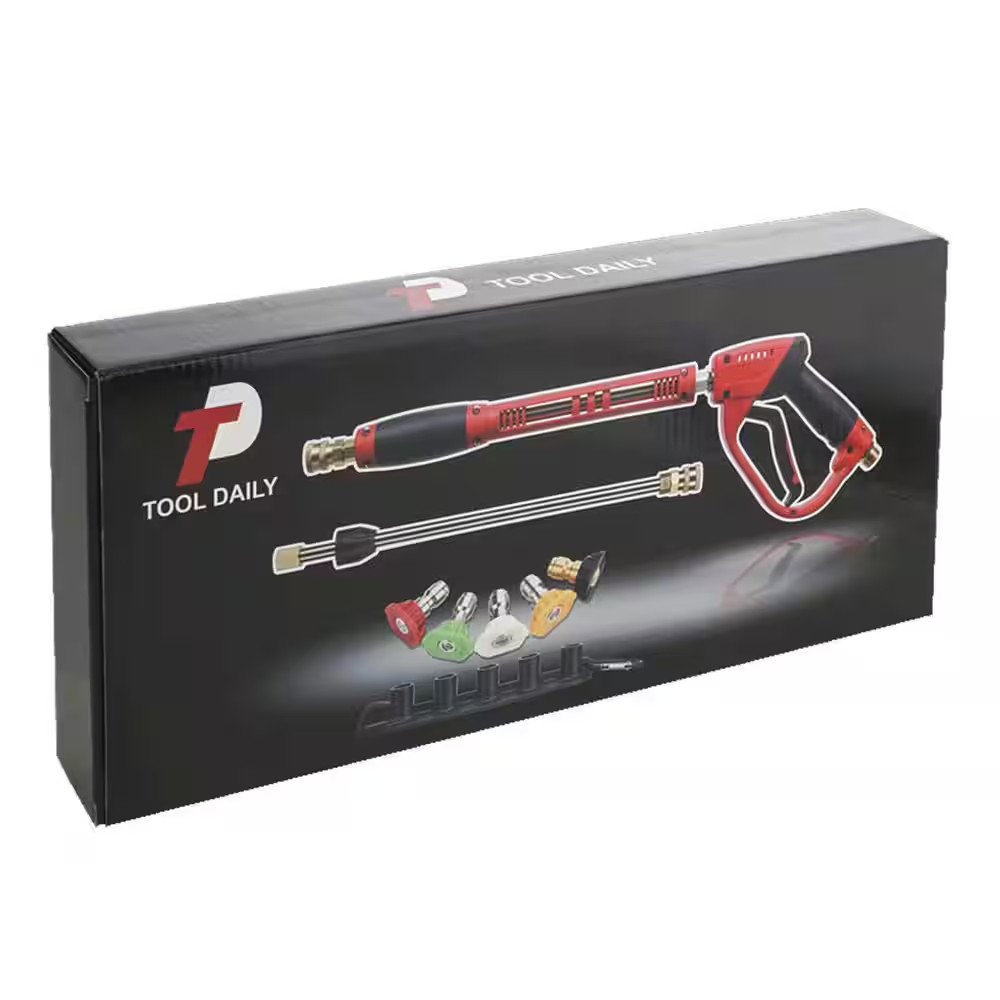 5000 Psi 4 In. Red Deluxe Pressure Washer Gun, Pressure Washer Wand M22 Fitting