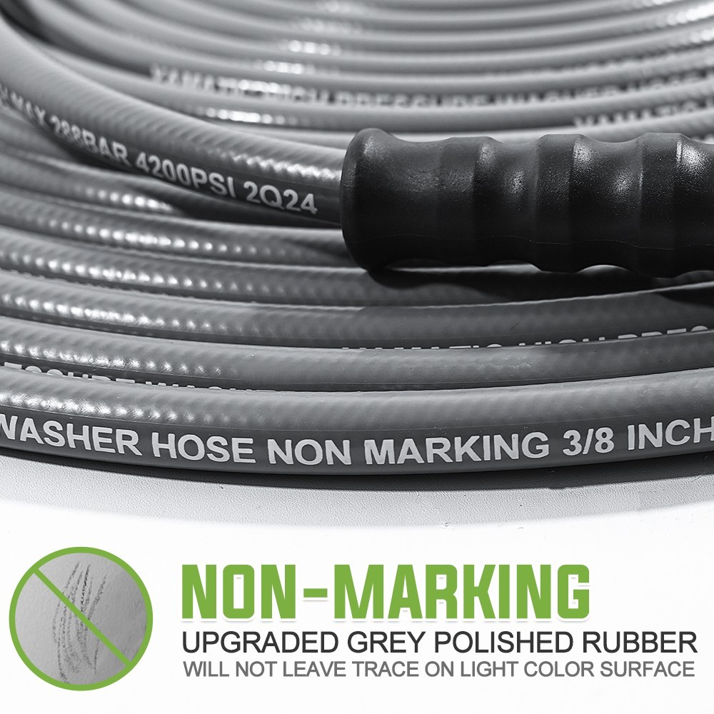 YAMATIC 4200 psi Pressure Washer Hose for Hot Water 1/4″ Swivel Rubber Hose