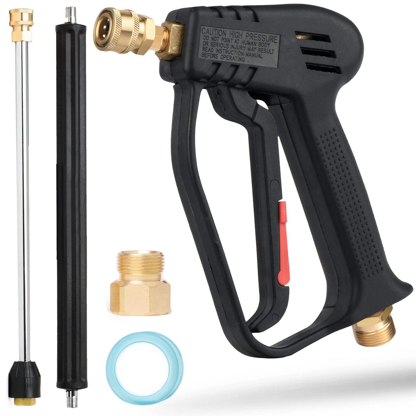 ® Pressure Washer Gun Replacement M22 Inlet with Extension with 1/4” Quick Co…