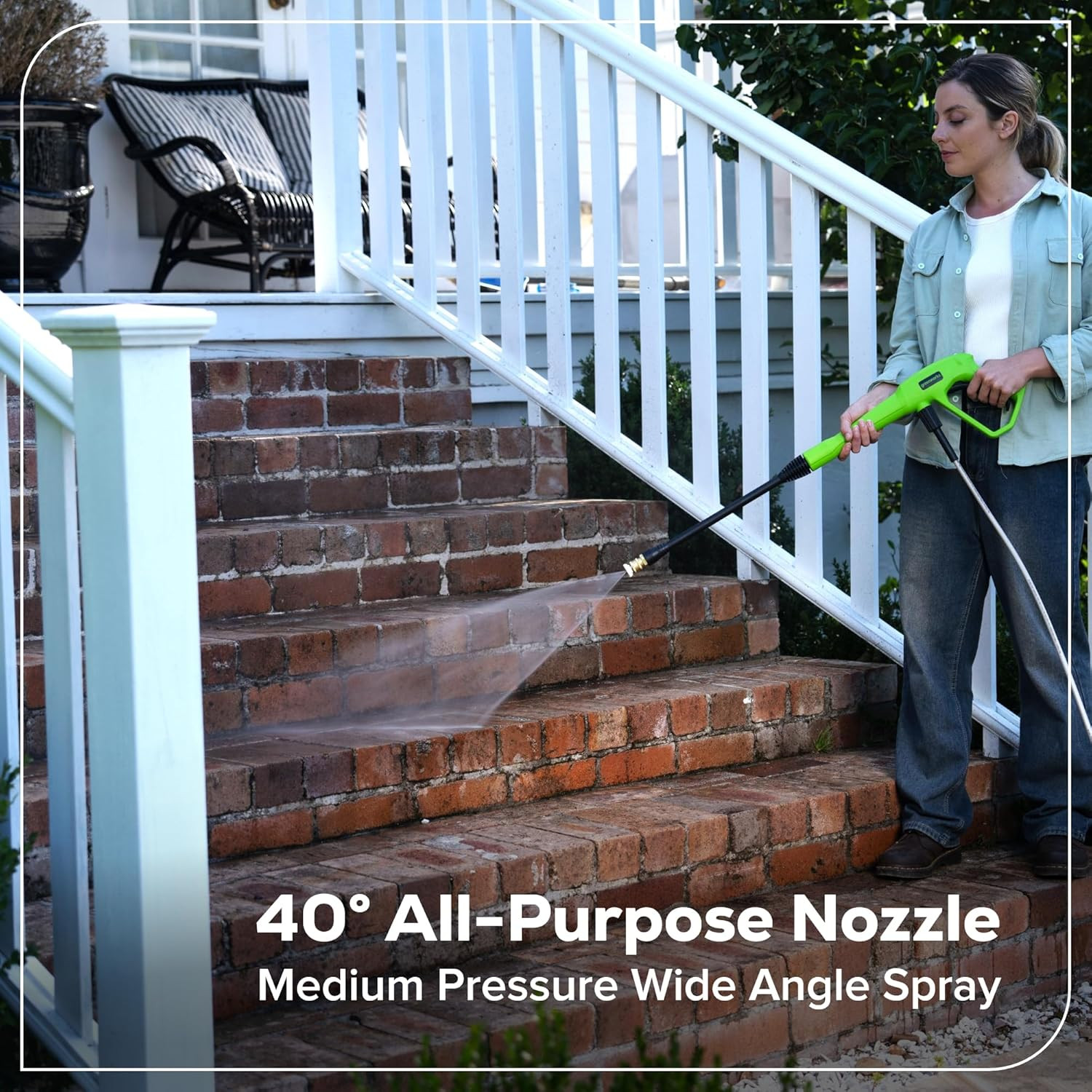 Greenworks 1700 PSI (1.2 GPM) Electric Pressure Washer (25°, 40° Nozzles) Ideal