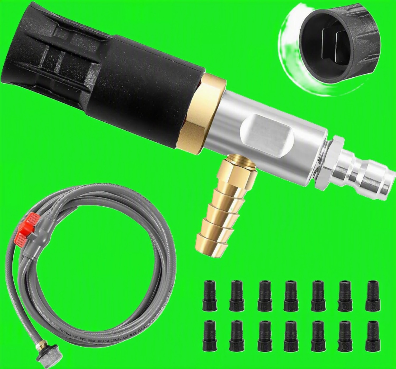 Adjustable Long Range Nozzle for Pressure Washer 2-2.5 GPM, Downstream Injection