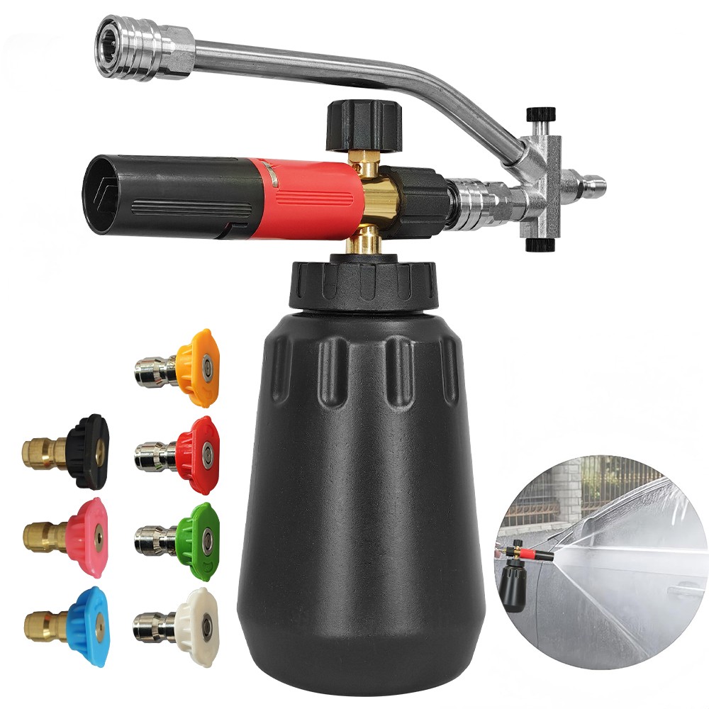 1/4”Pressure Washer Gun Car Wash Soap Lance Cannon Spray Jet Bottle Snow Foam US