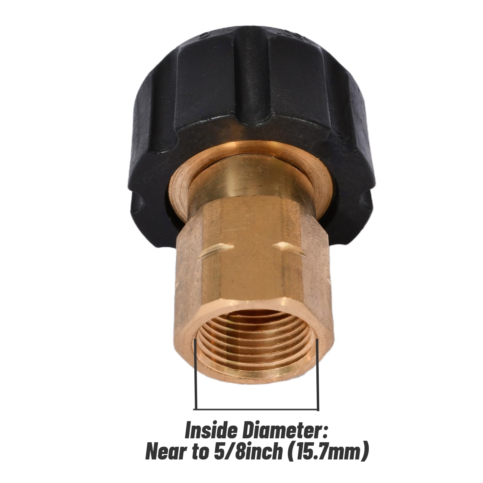 Pressure Washer Adapter 3/8 Inch FNPT x M2214mm Female Thread Coupler Brass