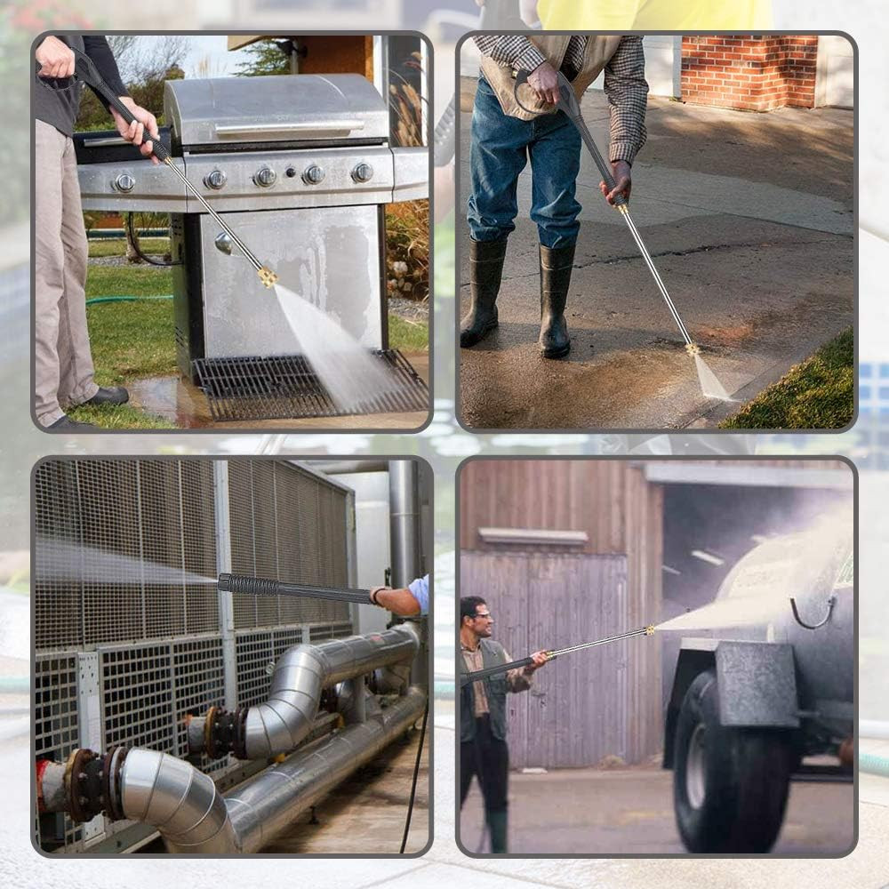 High Pressure 4000PSI Car Power Washer Gun Spray Wand Lance Nozzle and Hose Kit