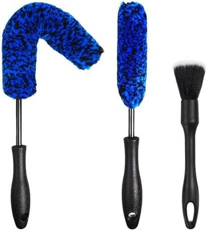 3PCS Wheel Brush Kit for Cleaning Wheel and Tire, Wheel and Rim Brush, Car Detai