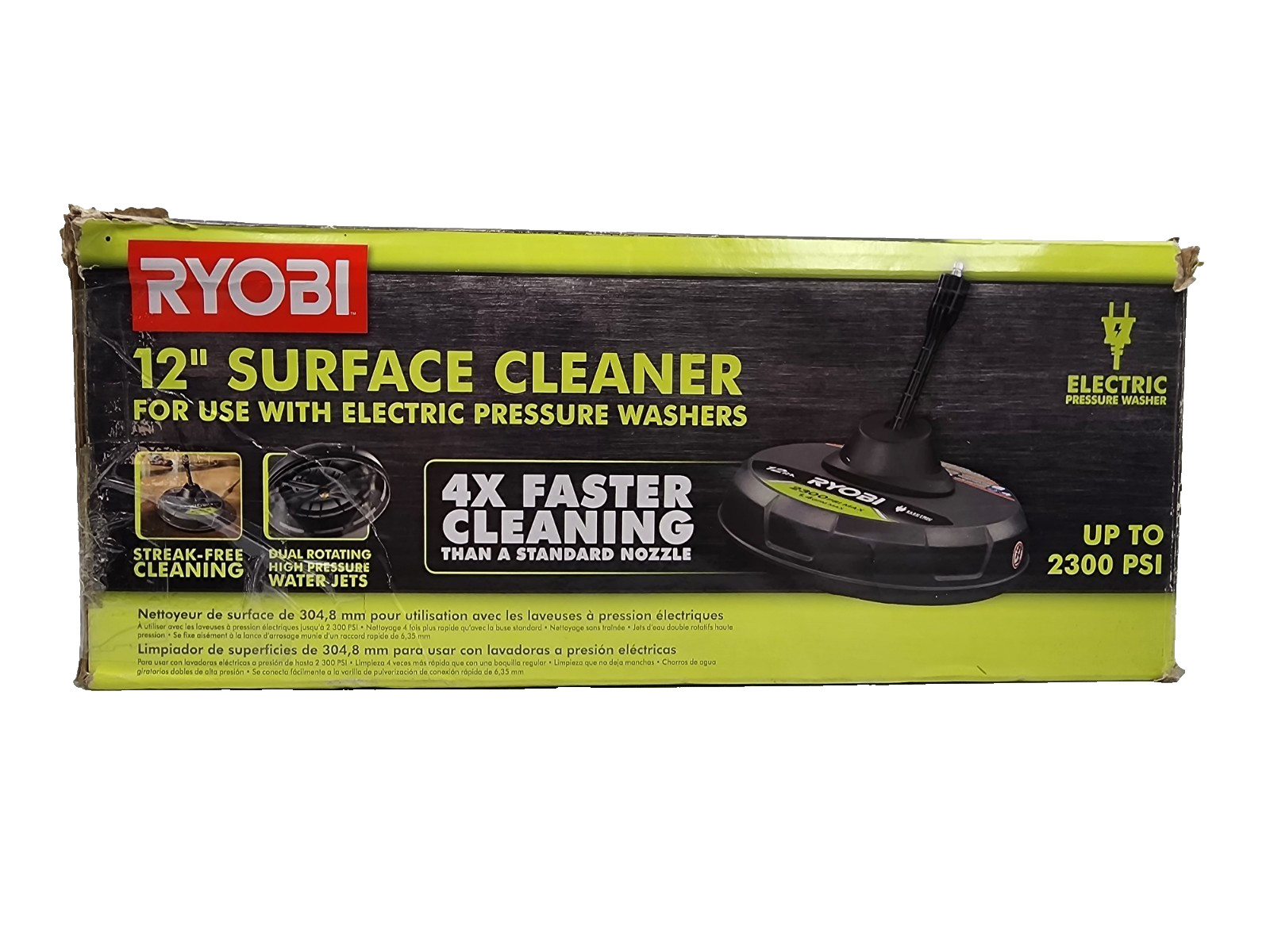 Ryobi 1003 592 218 12″ Electric Pressure Washer Surface Cleaner Up To 2300 PSI