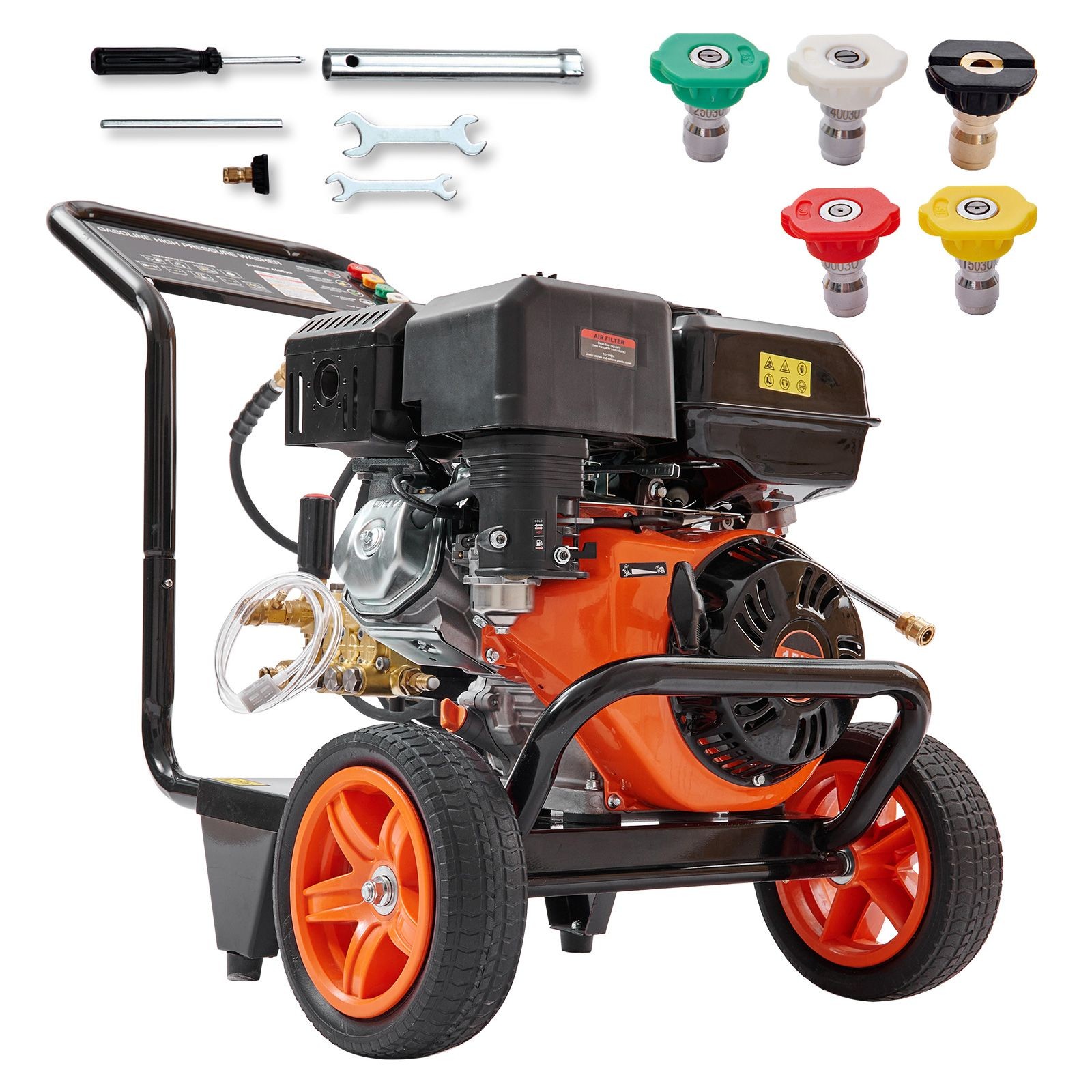 Gas Pressure Washer 4400 PSI 4.0 GPM, Steel Cart, 5 Quick-Connect Nozzles