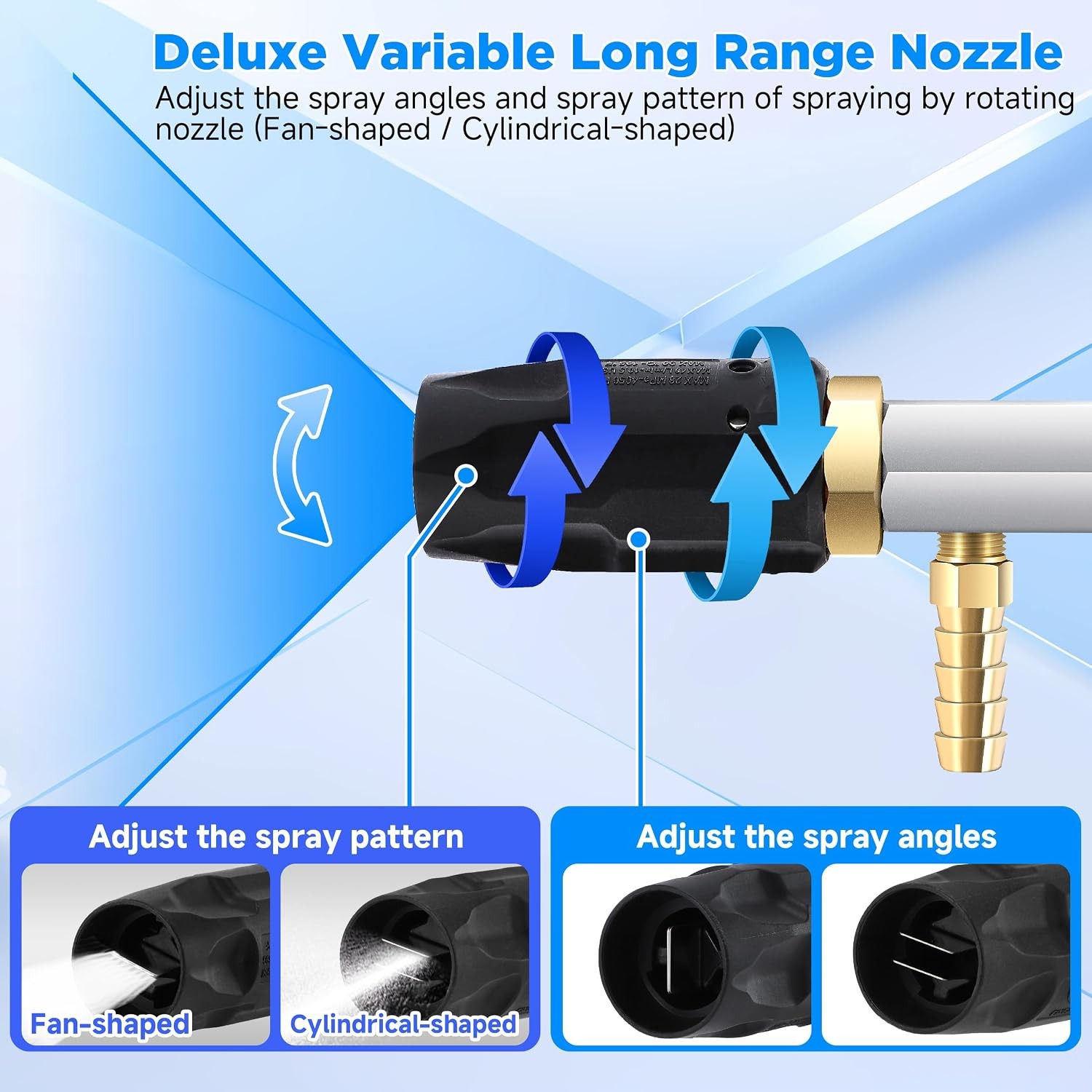 Pressure Washer Nozzle FIXFANS 2-2.5 GPM 45FT Braid Hose