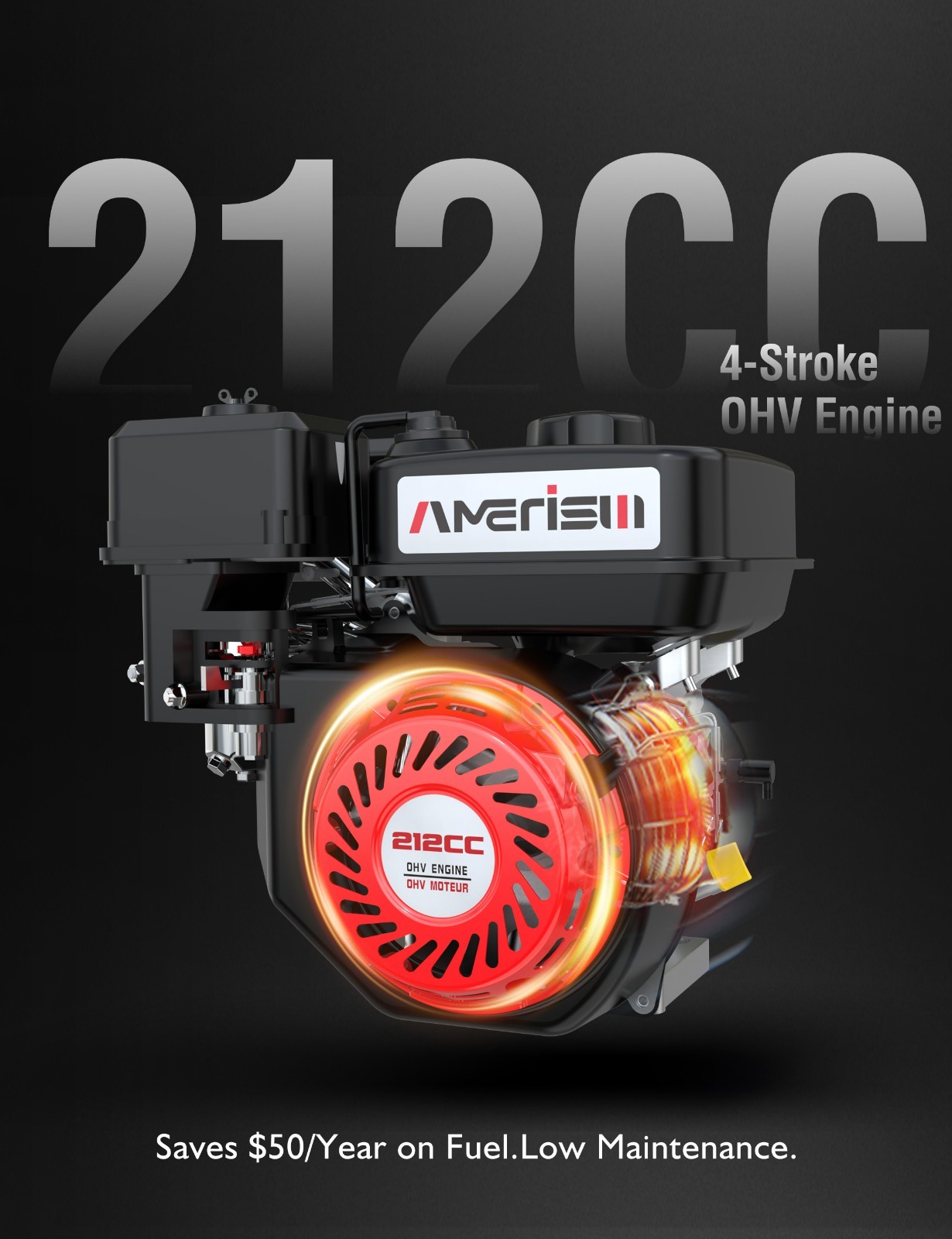 Amerisun 3800 PSI Gas High Pressure Washer, 2.5 GPM, 212cc Engine