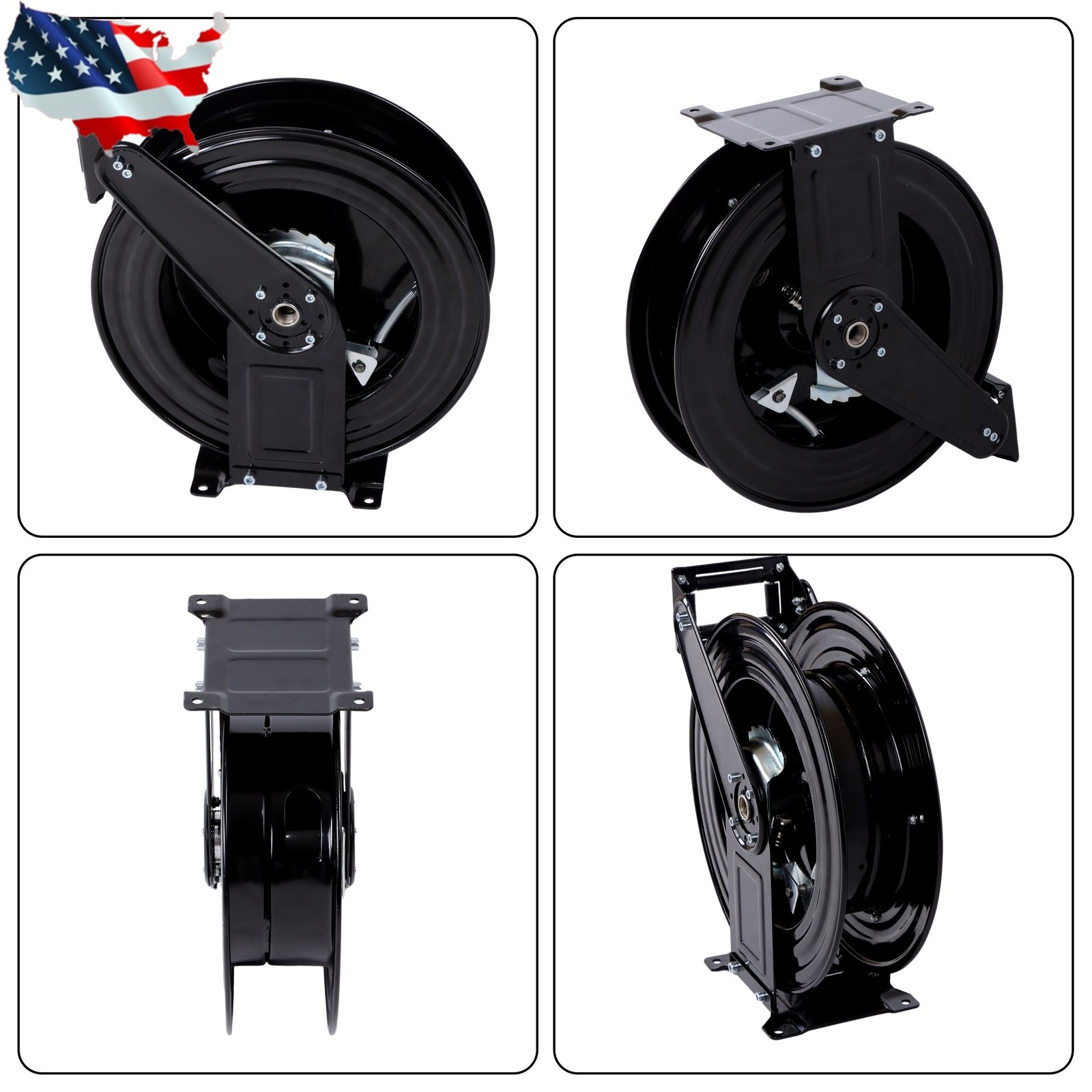 50FT with Swivel Arm Pressure Washer Hose Reel 3/8″ NPT Outlet Pipe 4000 PSI