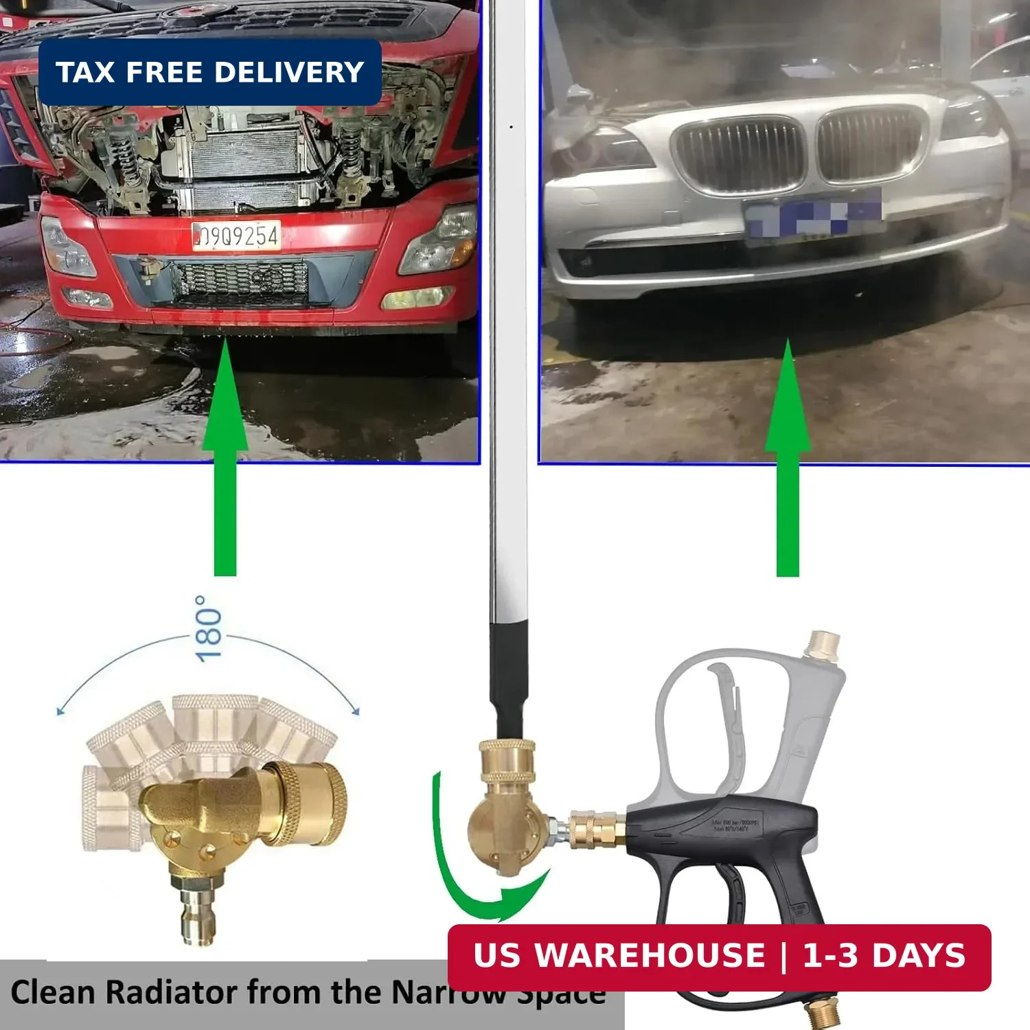 Lucstar Radiator Cleaning Wand & Car A/C Condenser Cleaner, Engine Cabin Air Fil