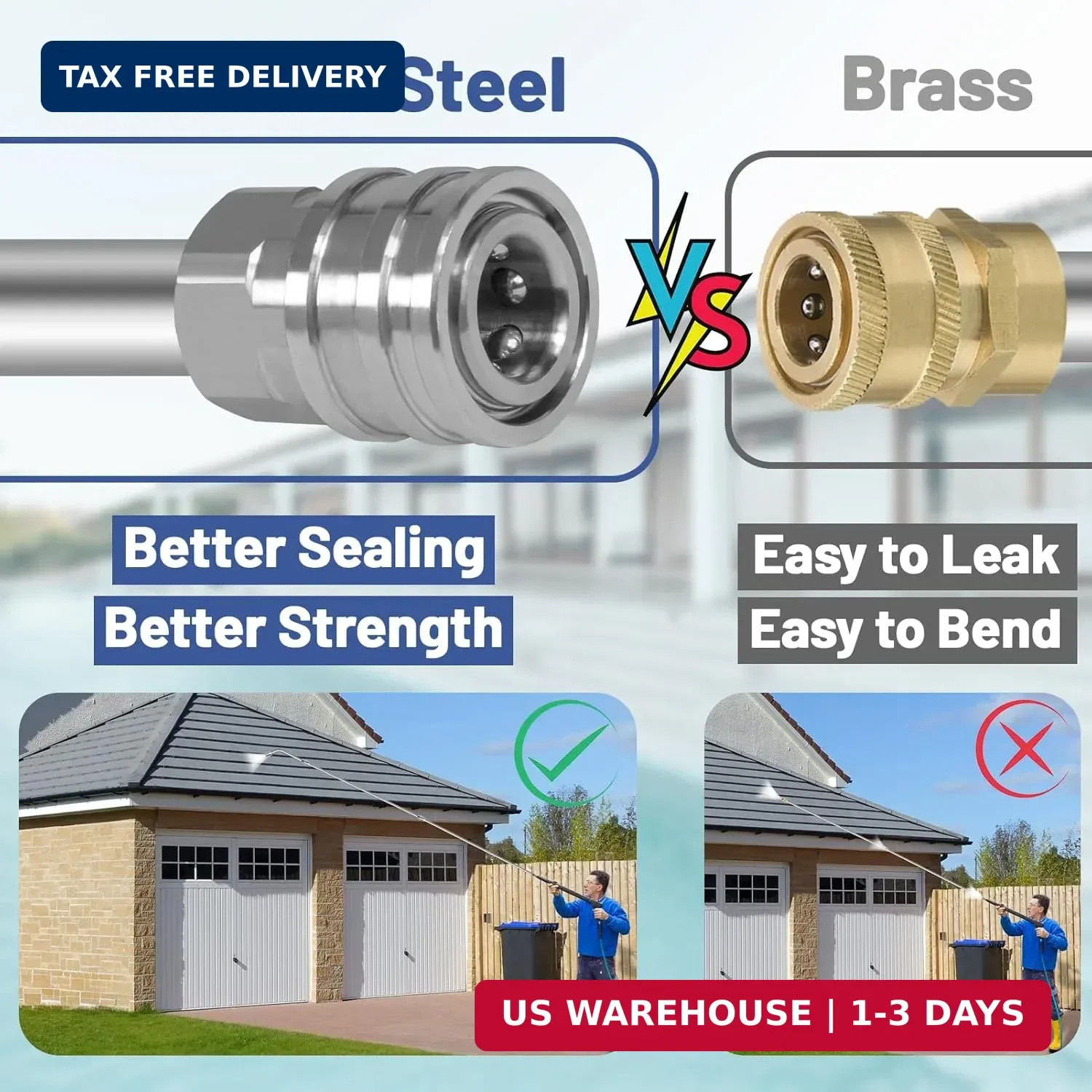 120″ Pressure Washer Extension Wand,2 Pack 60 Inch Stainless Steel Power Washer