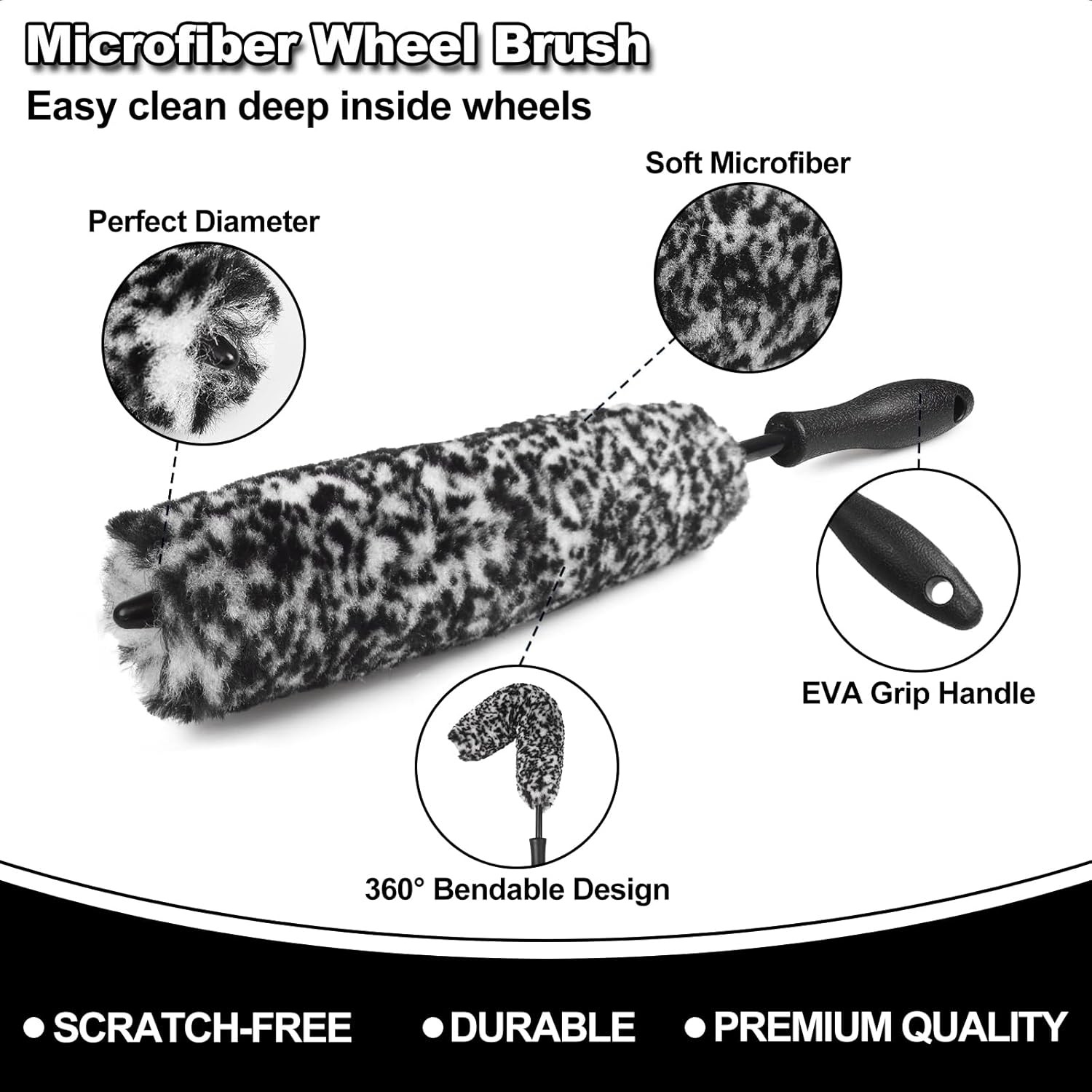 3PCS Wheel Brush Kit for Cleaning Wheel and Tire✨ Wheel and Rim Brush Car Detai