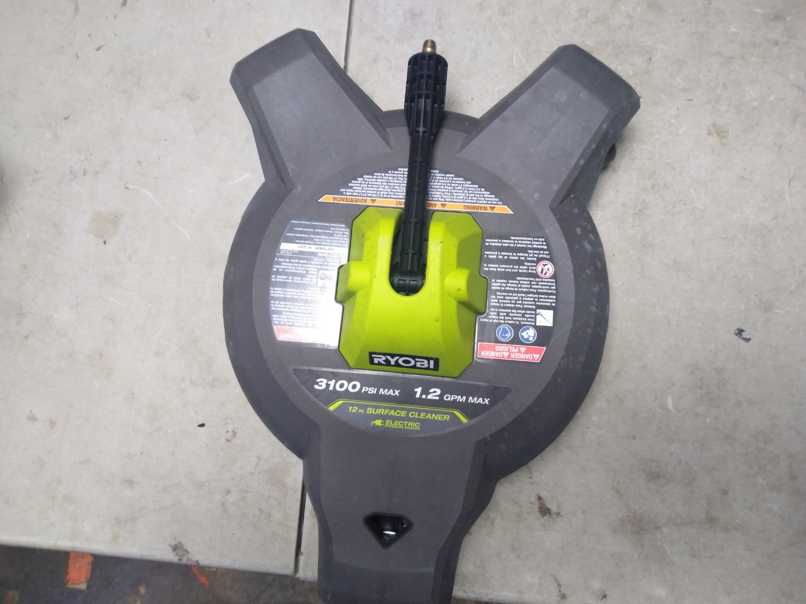 RYOBI 12 in. 3100 PSI Electric Pressure Washer Surface Cleaner w/Caster Wheels