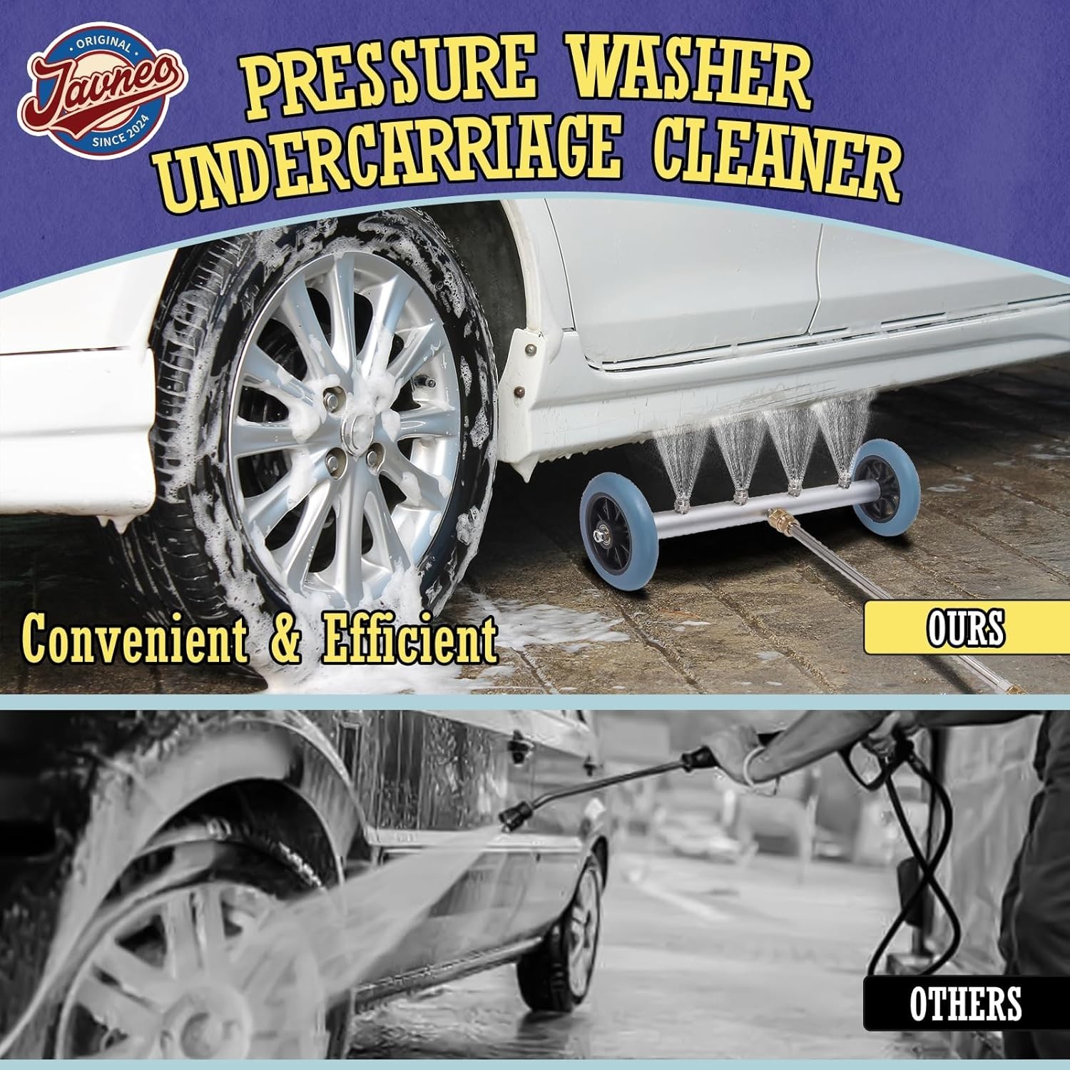 16 Inch Pressure Washer Undercarriage Cleaner 4000 PSI with 3 Wands