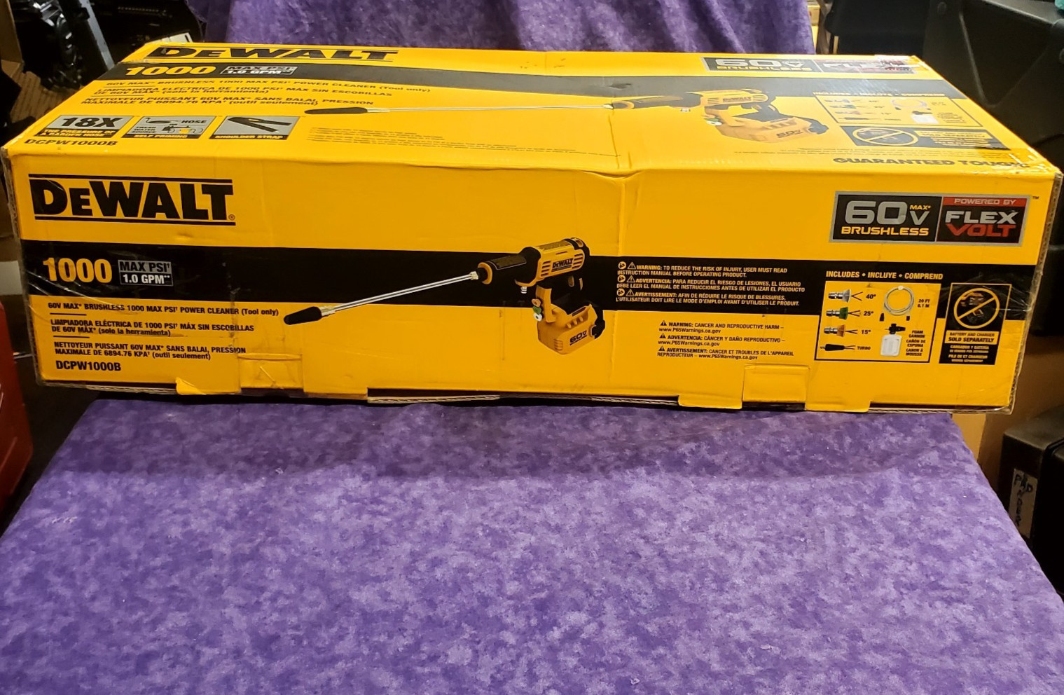 💥NEW SEALED💥DEWALT DCPW1000B 60V FLEXVOLT 1000 PSI CORDLESS PRESSURE WASHER