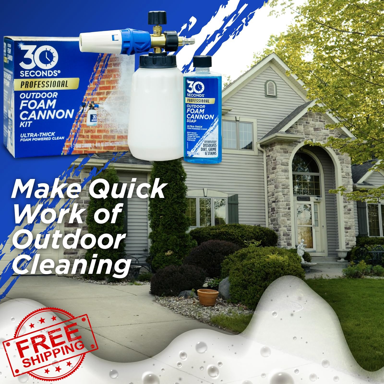 30 SECONDS Foam Cannon Kit w/8oz Soap