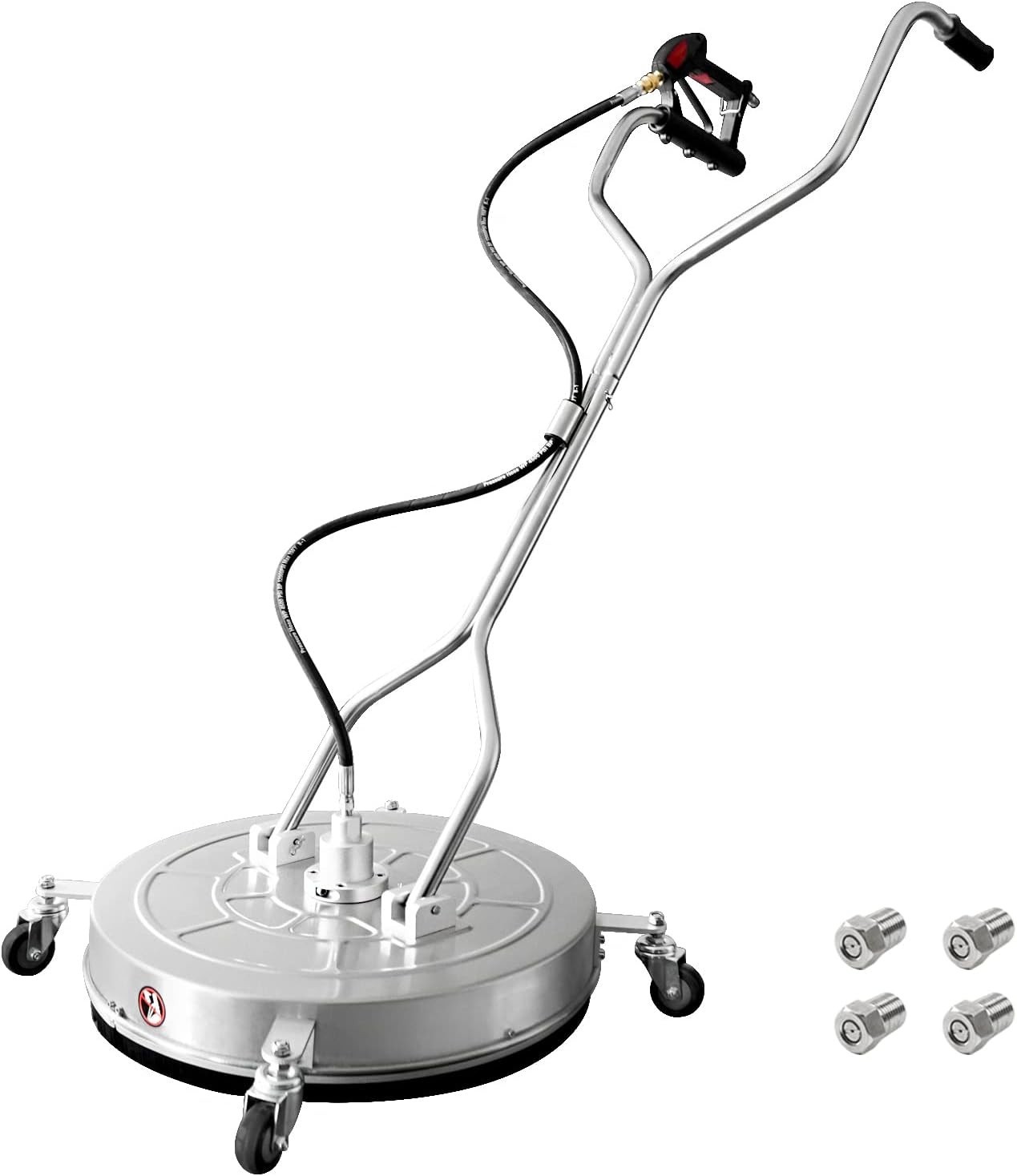 Dual Handle Surface Cleaner with 4 Wheels – Stainless Steel