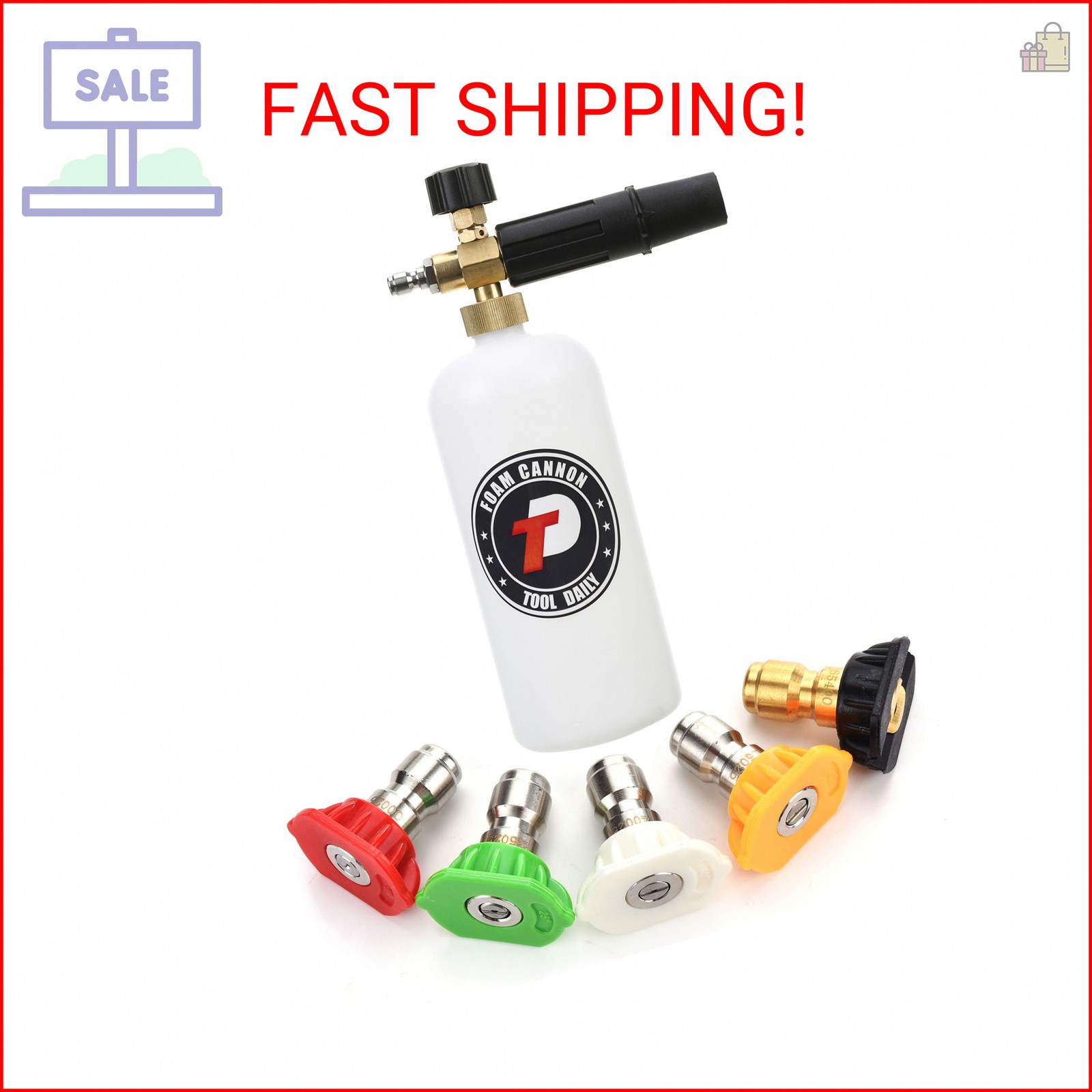 Tool Daily Foam Cannon with 1/4 Inch Quick Connector, 1 Liter, 5 Pressure Washer