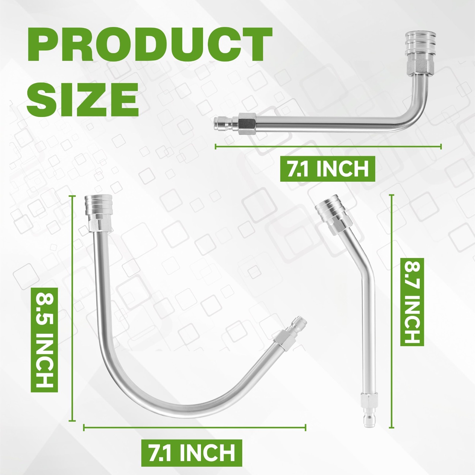 Pressure Washer Extension Wand, Stainless Steel 30°/90°/120° Curved, 5 Nozzle Ti