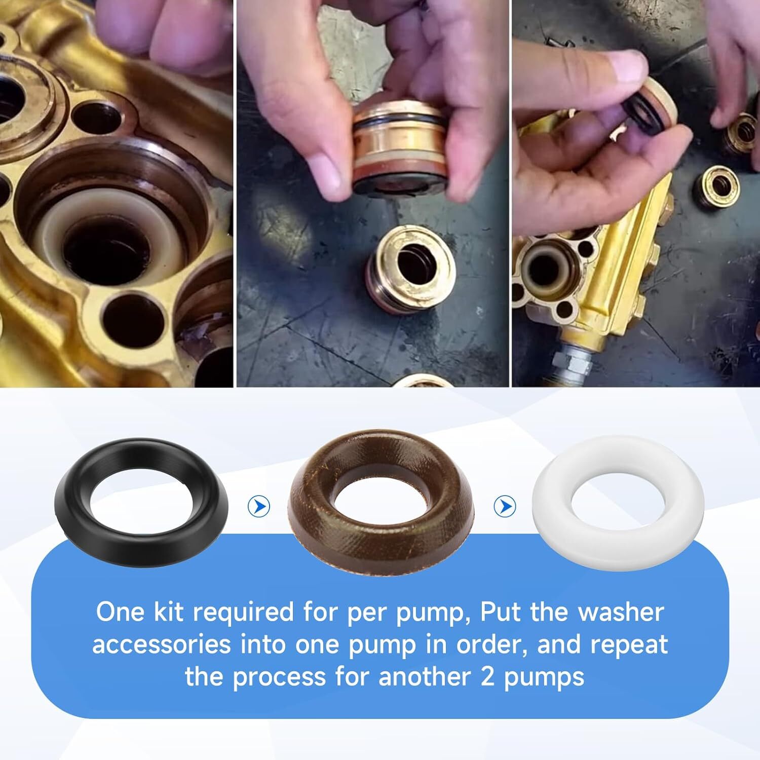 Pressure Washer Seal Kit 5019006400 for Comet Pump ZWD2530G ZWD4030G ZWD4040G