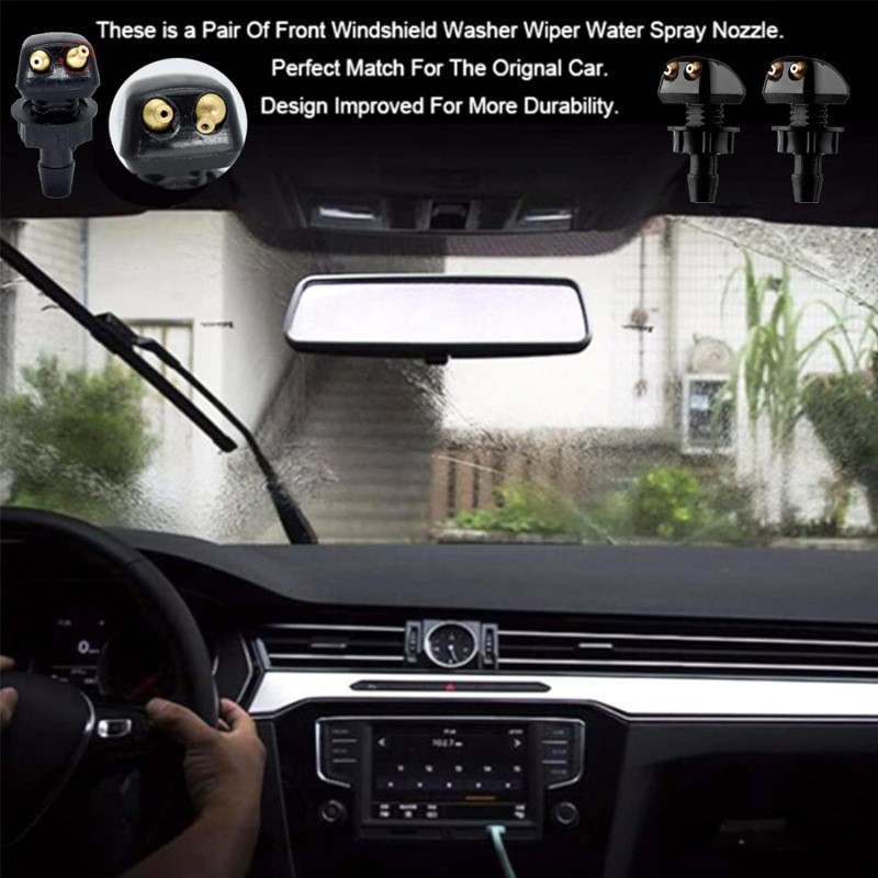 3pcs Universal Car Washer Nozzle Wiper Spray Jet Water Hose Adjustable