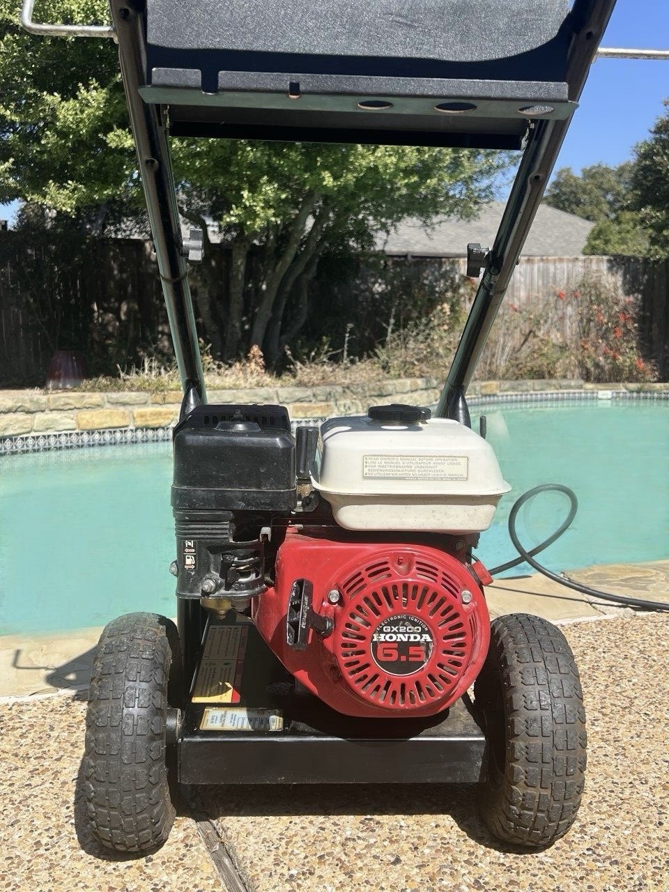 Generac Professional pressure washer with Honda GX200 6.5 HP engine.